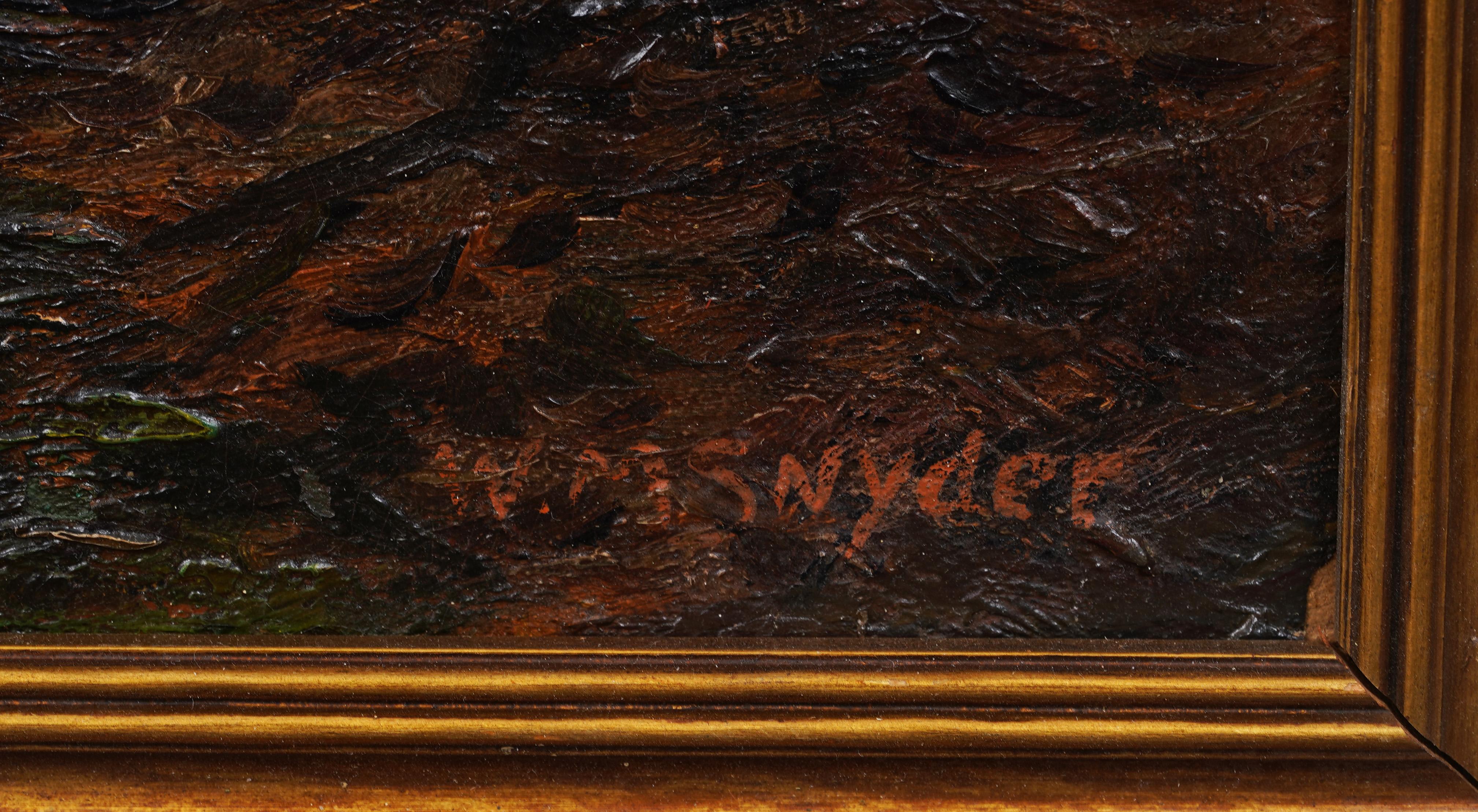 Quadro antico impressionista americano Indiana Forest Interior con cornice in vendita 1