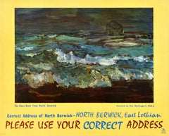 Original Vintage Post Office Advertising Poster Bass Rock North Berwick GPO