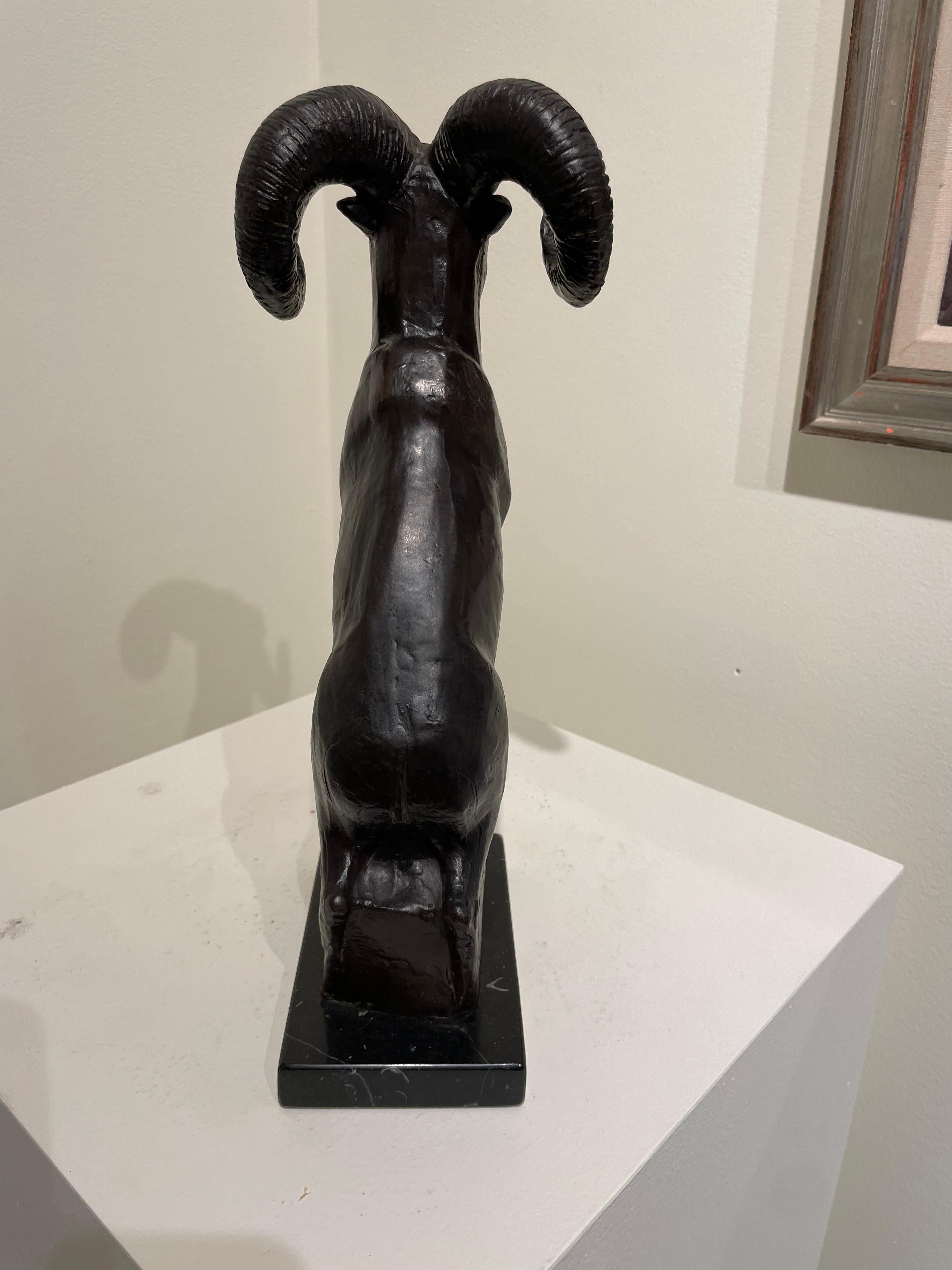 Mountain Goat, 20th Century Bronze Sculpture of Animal, Cleveland School Artist For Sale 7