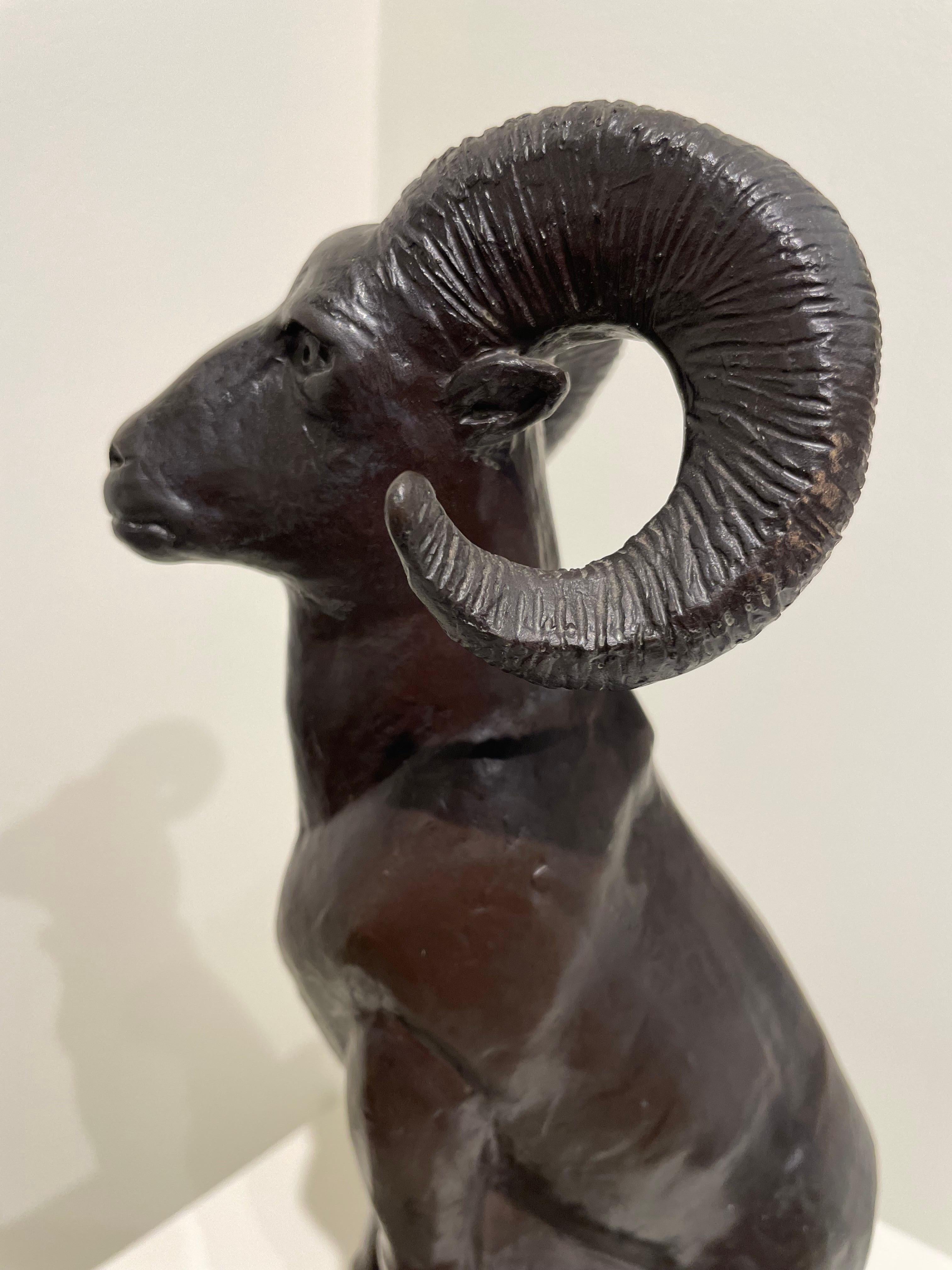 Mountain Goat, 20th Century Bronze Sculpture of Animal, Cleveland School Artist For Sale 8
