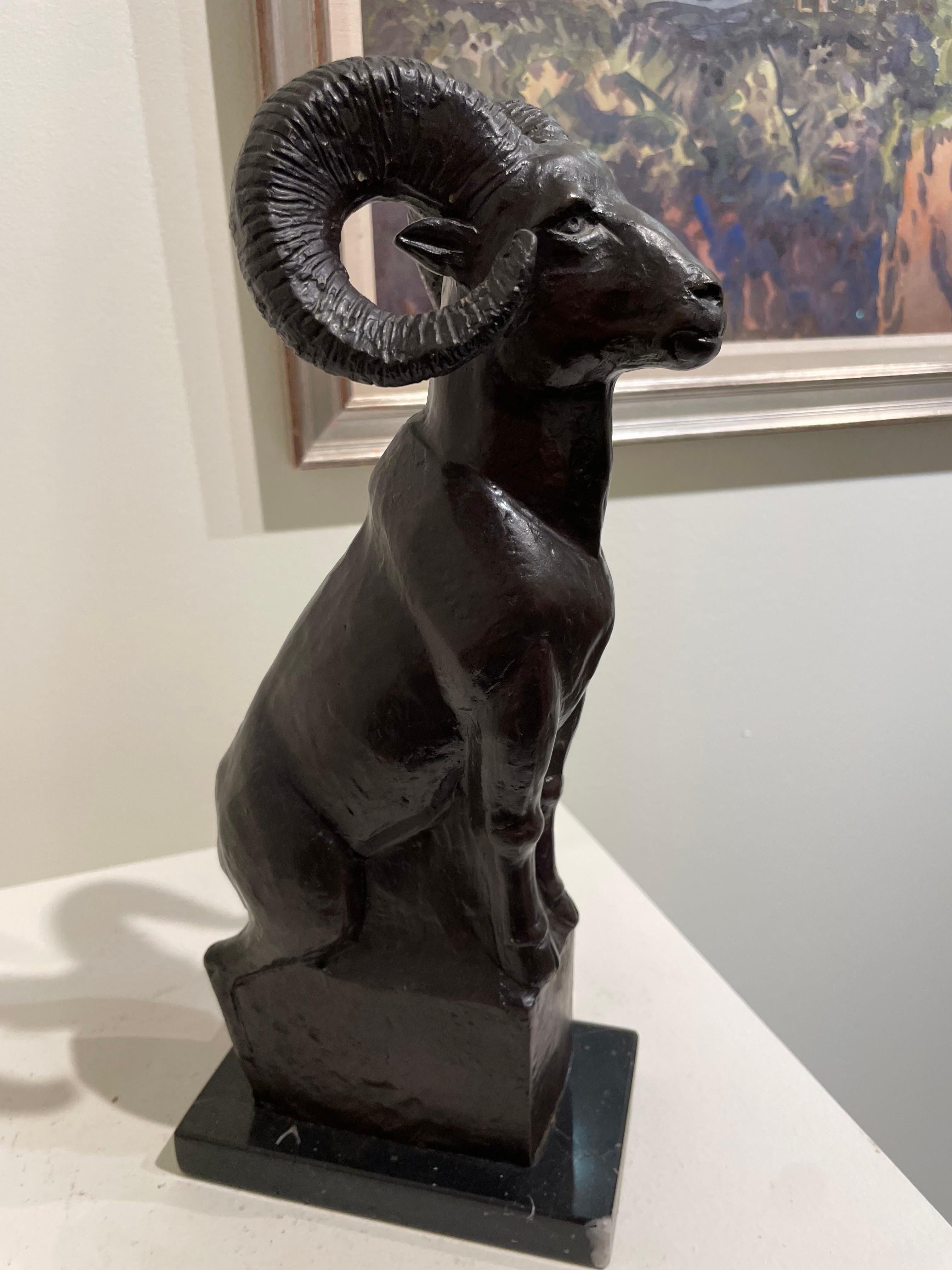 Mountain Goat, 20th Century Bronze Sculpture of Animal, Cleveland School Artist For Sale 10