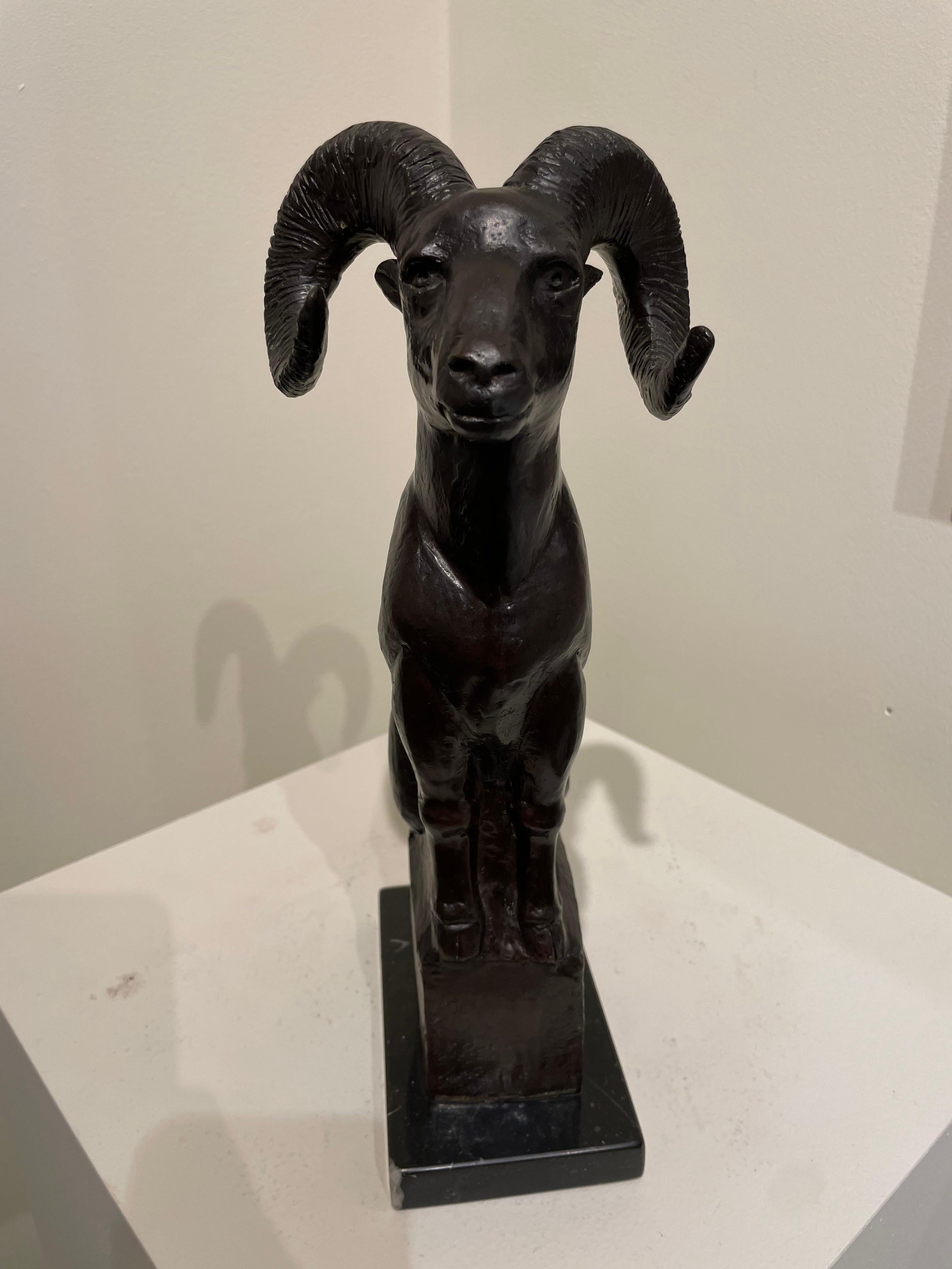 Mountain Goat, 20th Century Bronze Sculpture of Animal, Cleveland School Artist For Sale 13