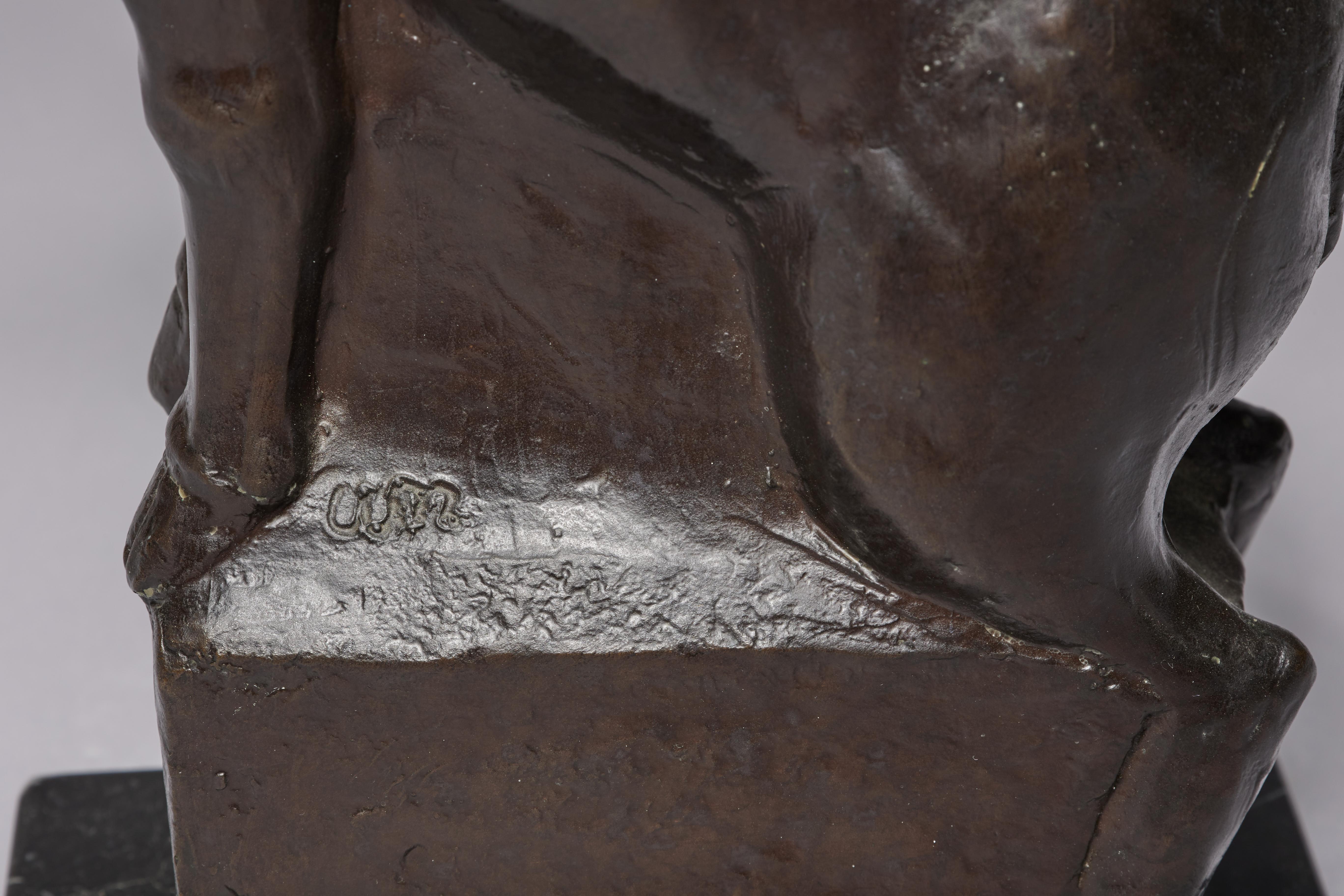 Capra di montagna, scultura in bronzo di animale del XX secolo, artista della scuola di Cleveland in vendita 3
