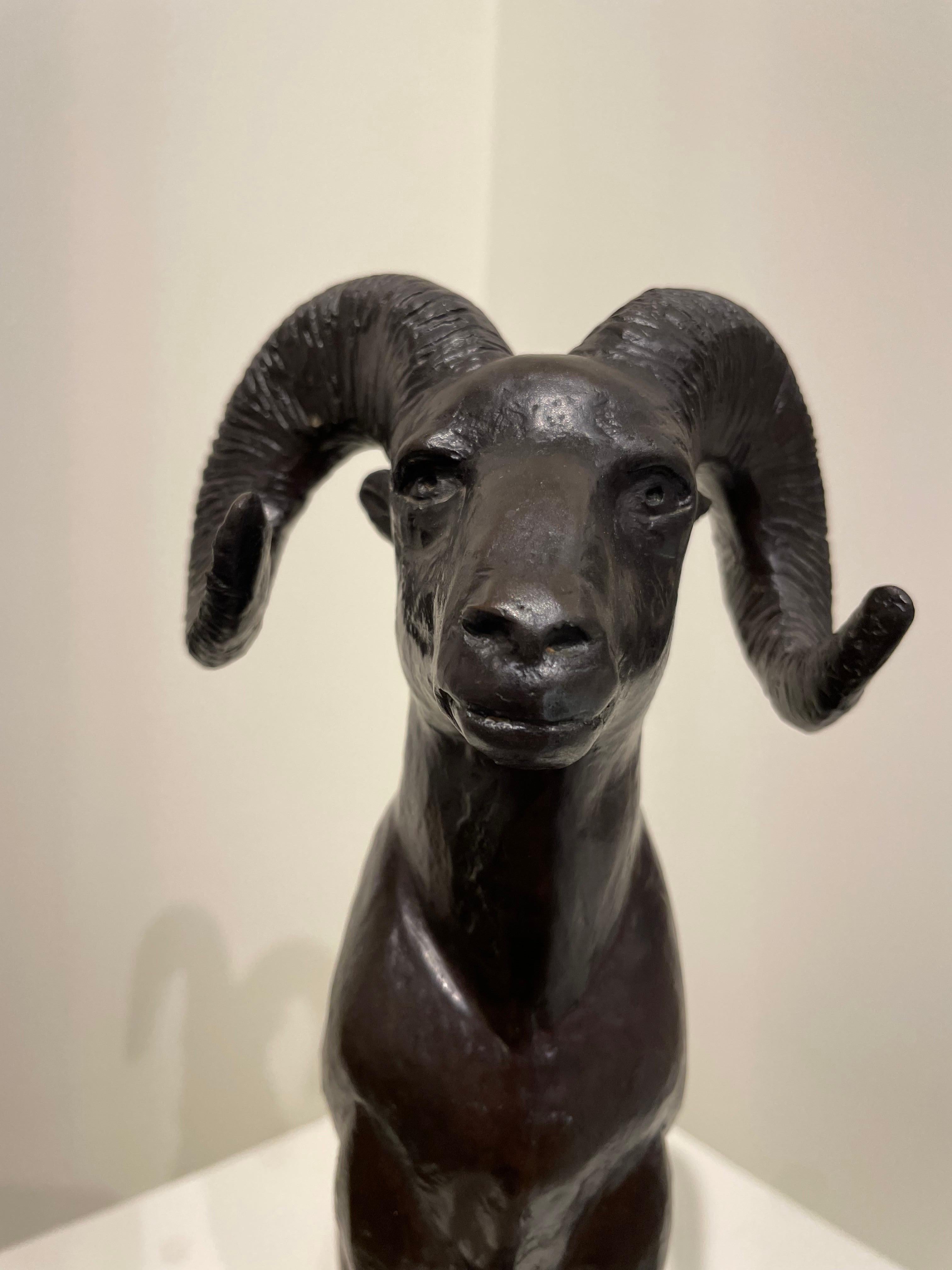 Mountain Goat, 20th Century Bronze Sculpture of Animal, Cleveland School Artist For Sale 6