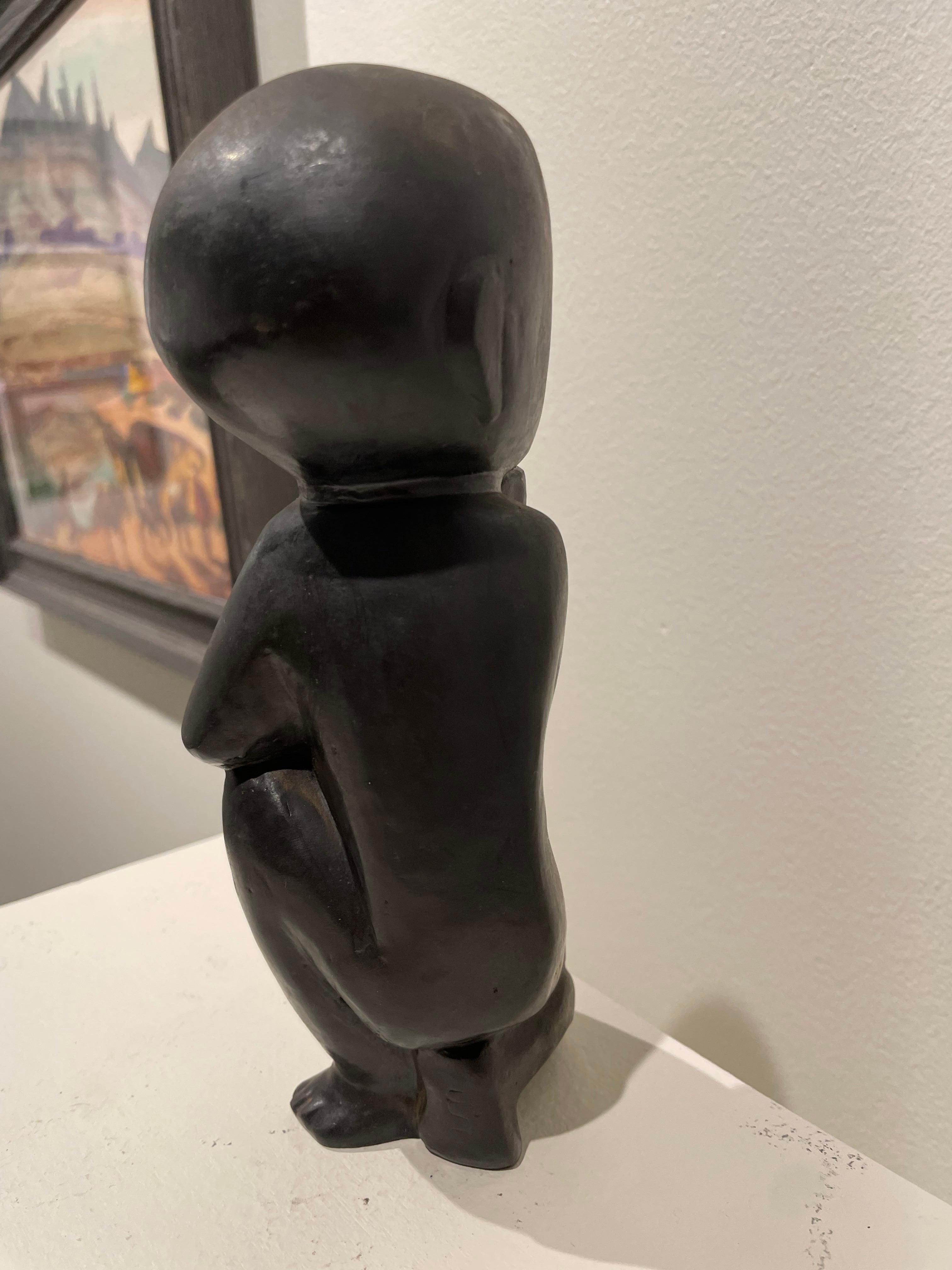 Rumination, Small Bronze Thinker, 20th Century Cleveland School Artist For Sale 6