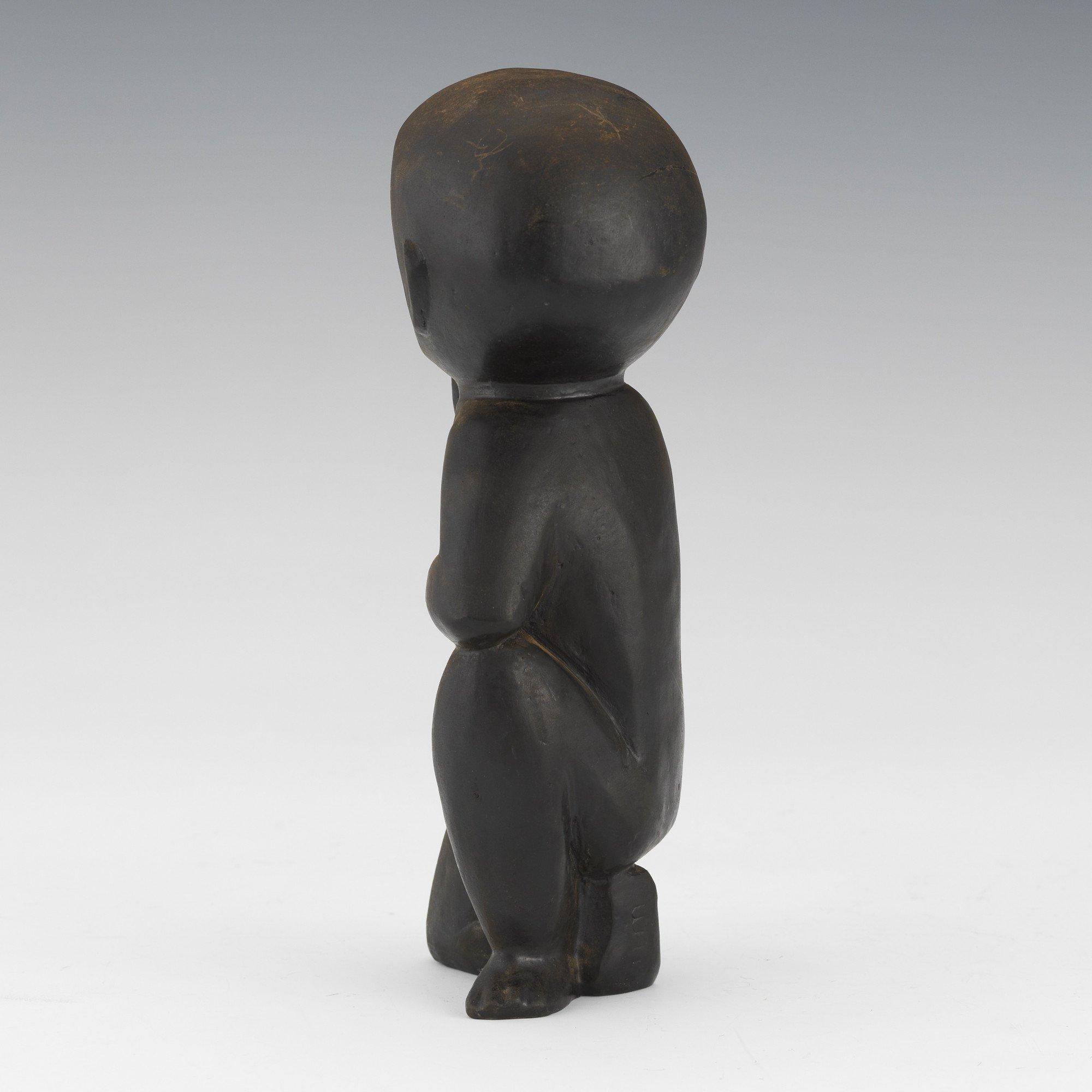 Rumination, petit penseur en bronze, 20e siècle Artiste de l'école de Cleveland en vente 1