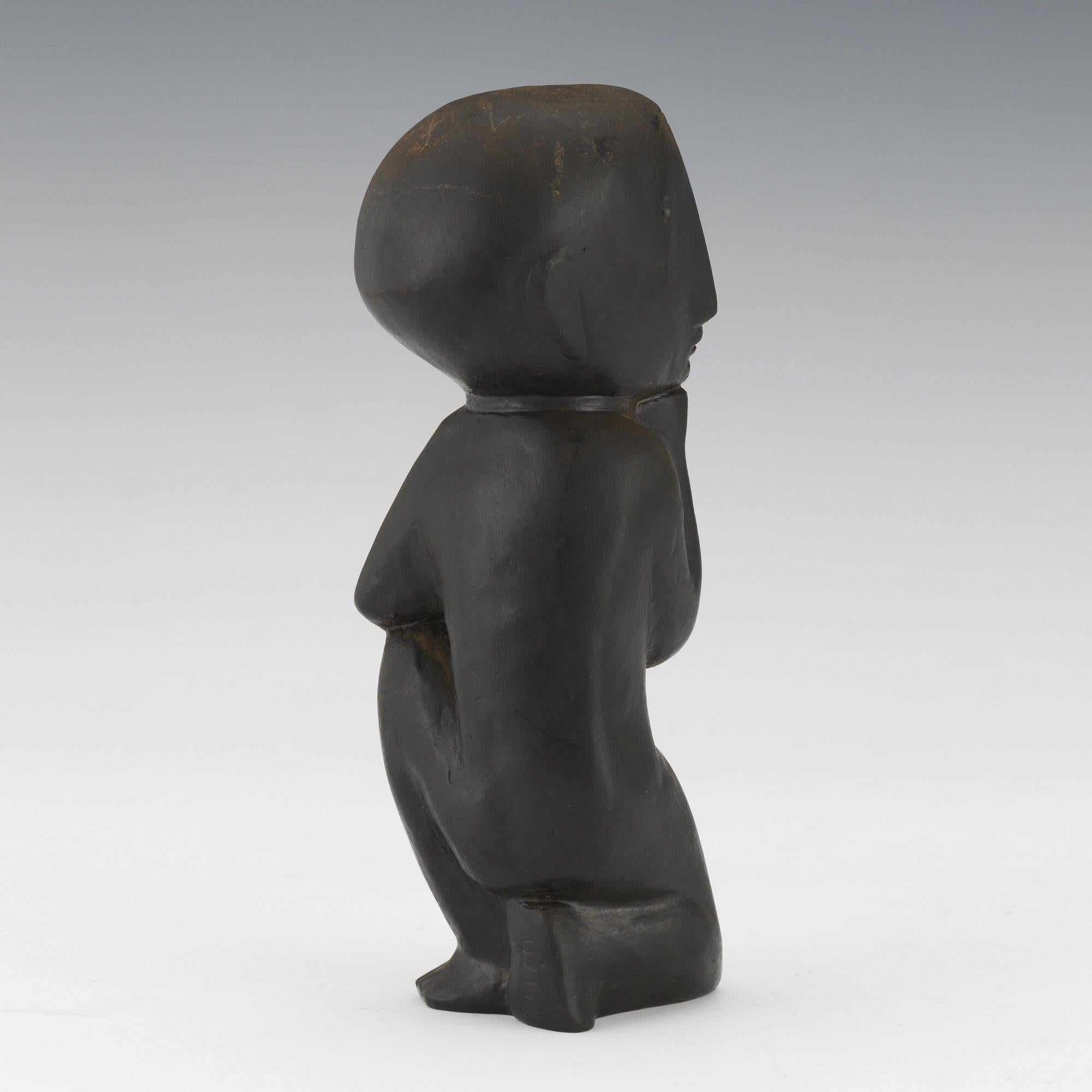 Rumination, petit penseur en bronze, 20e siècle Artiste de l'école de Cleveland en vente 2