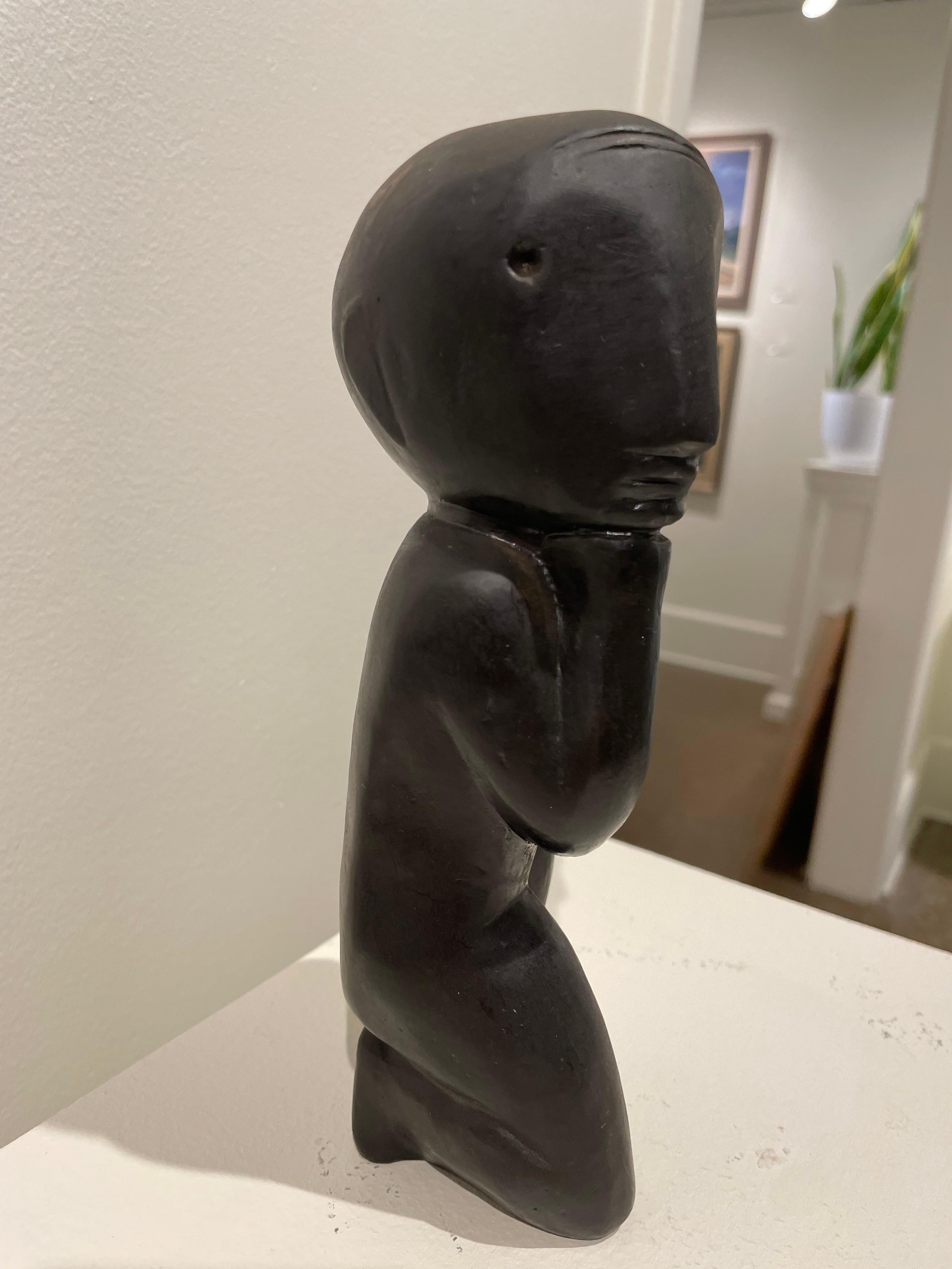 Rumination, Small Bronze Thinker, 20th Century Cleveland School Artist For Sale 4