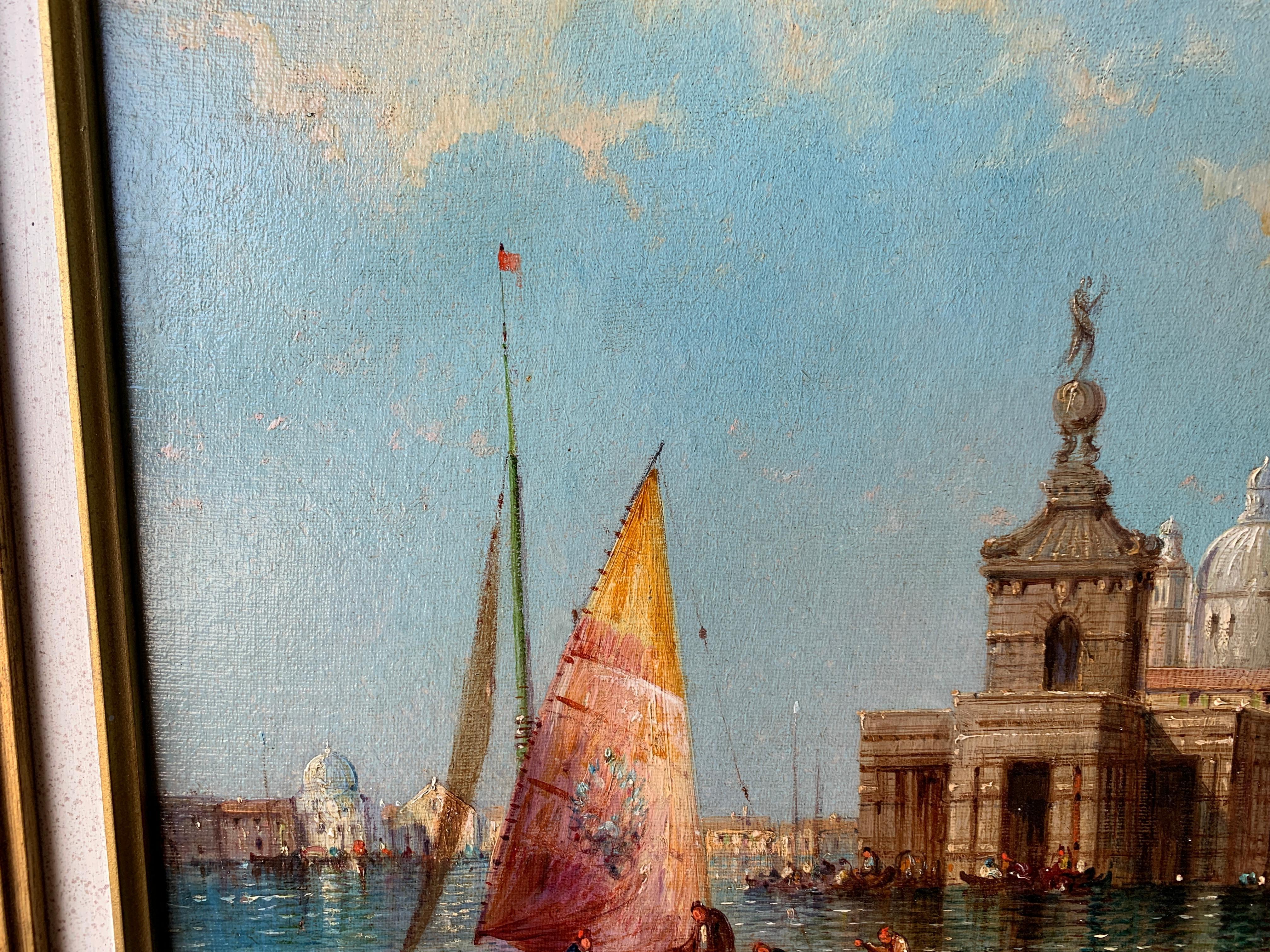 View of the Santa Maria Della Salute in Venice by one of England's best-known landscape and Venetian painters.

This example is a very well-painted piece and is a great composition. 

It is framed in an English Swept frame. 

Tracing the story of