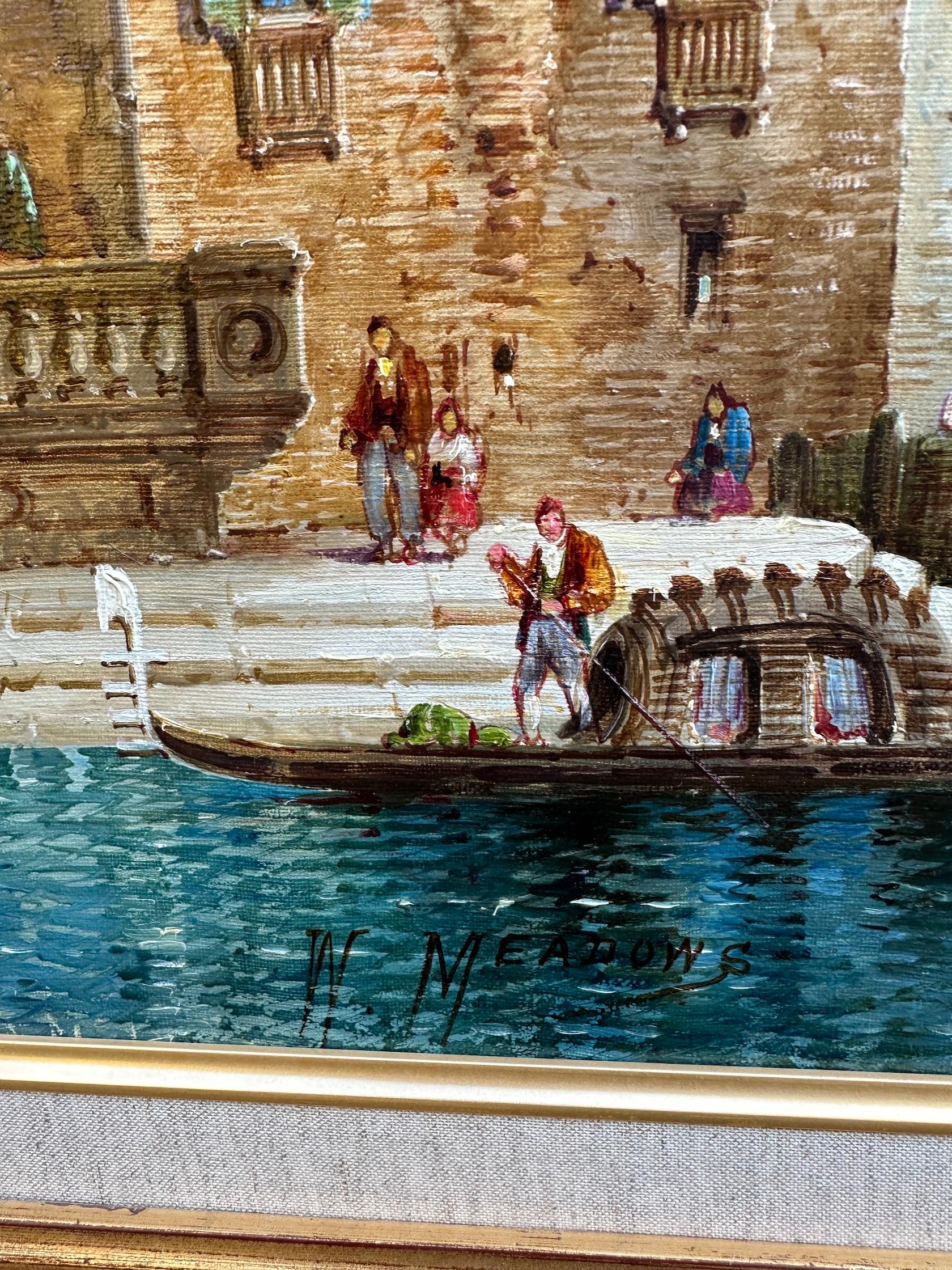 Antikes Öl  Ansicht von Venedig aus dem 19. Jahrhundert, Der große Kanal von Venedig im Angebot 2