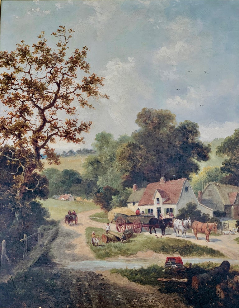 William Meadows - English Victorian 19th century Cottage landscape with ...