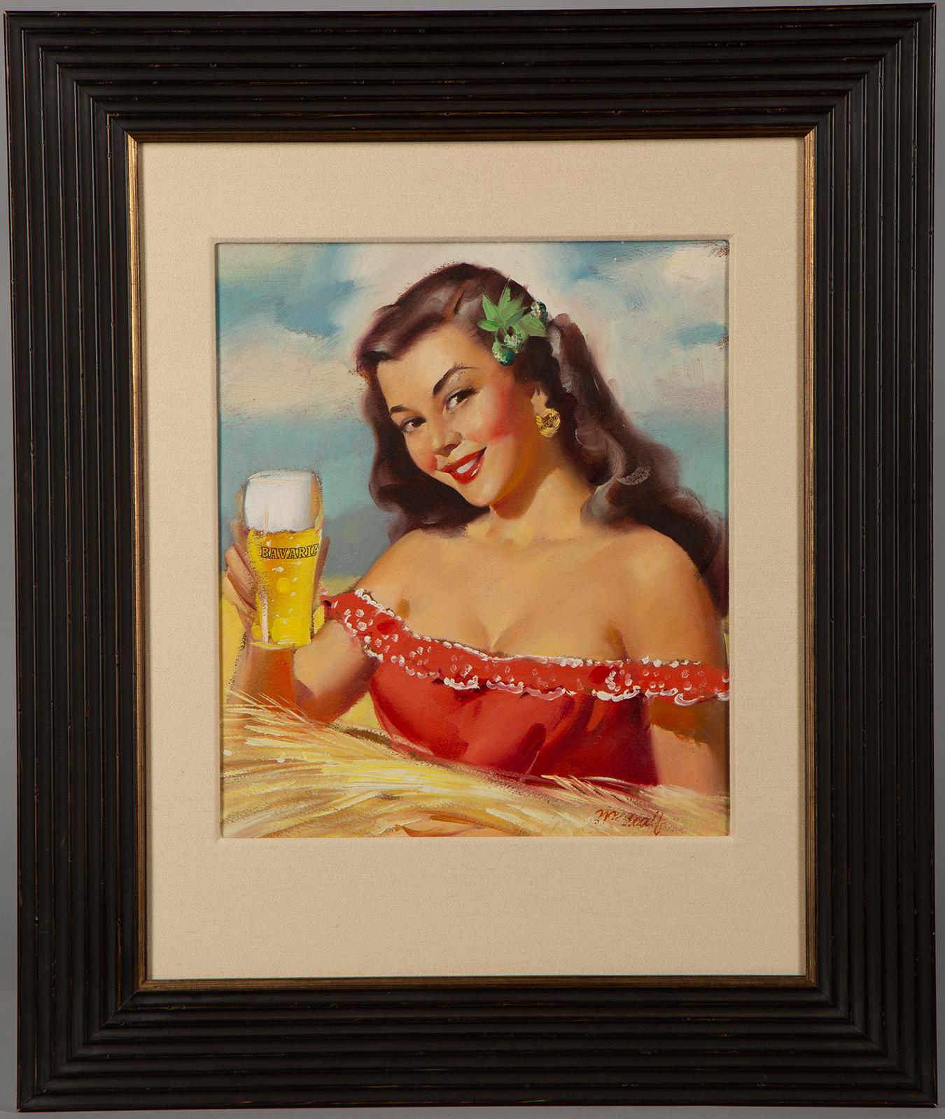 William (Bill) Medcalf Portrait Painting - Bavaria Beer Girl