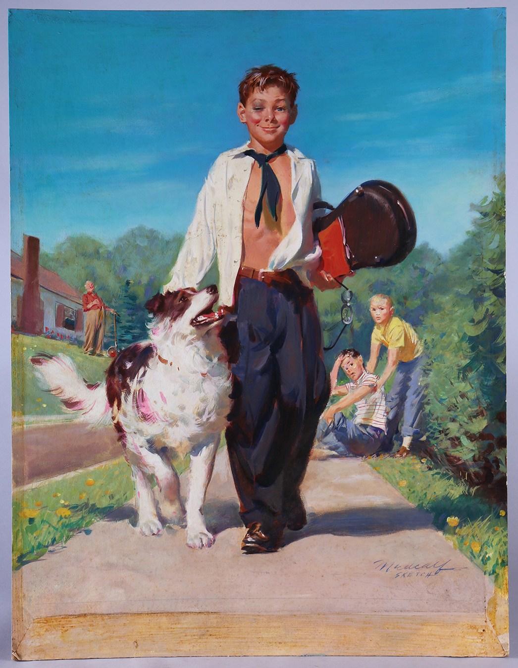 Lesson appris à apprendre - Gris Figurative Painting par William (Bill) Medcalf