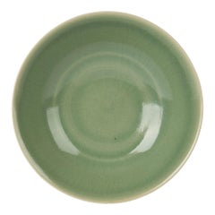 William Mehornay Studio Pottery Porcelain Green Celadon Dish, 1980
