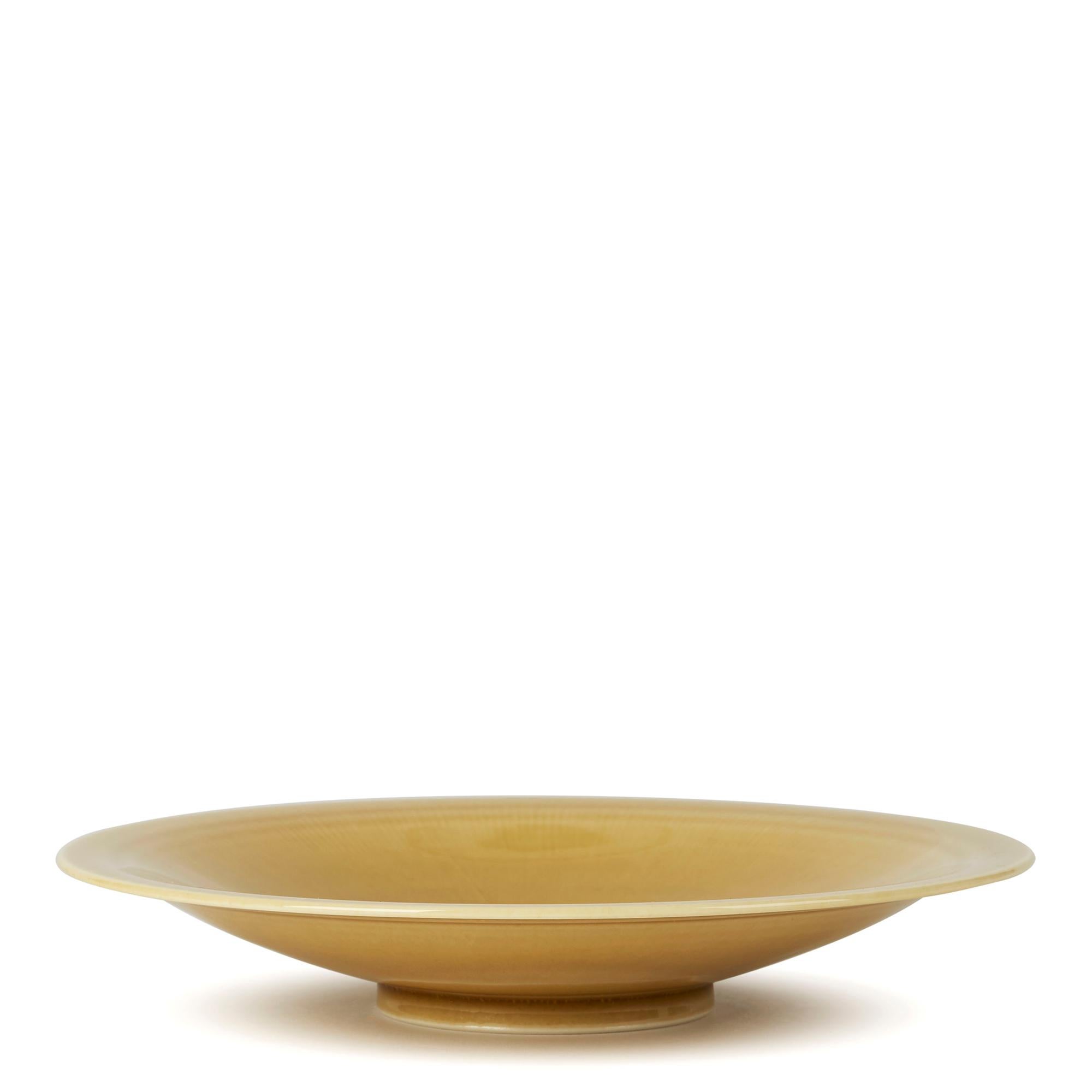 Late 20th Century William Mehornay Studio Pottery Porcelain Iron Glazed Dish, 1990s For Sale