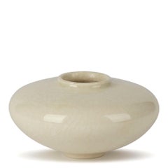 William Mehornay Studio Pottery Porcelain White Glazed Vase, 1974-1975