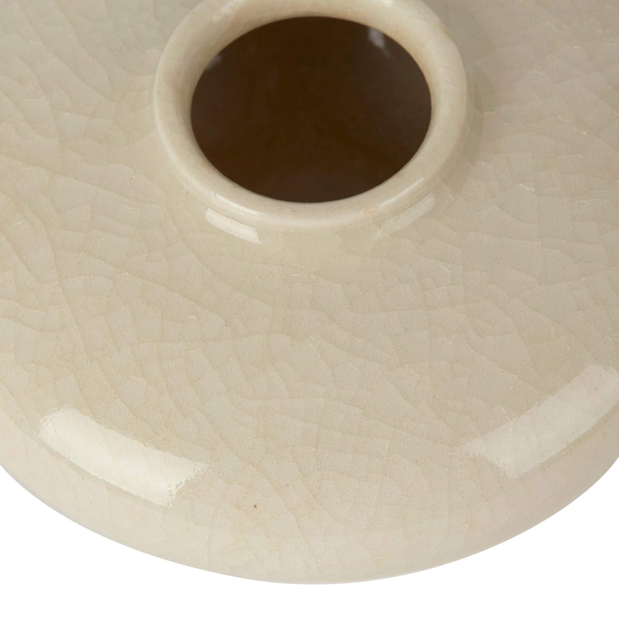 Ceramic William Mehornay Studio Pottery Porcelain White Glazed Vase, 1974-1975 For Sale
