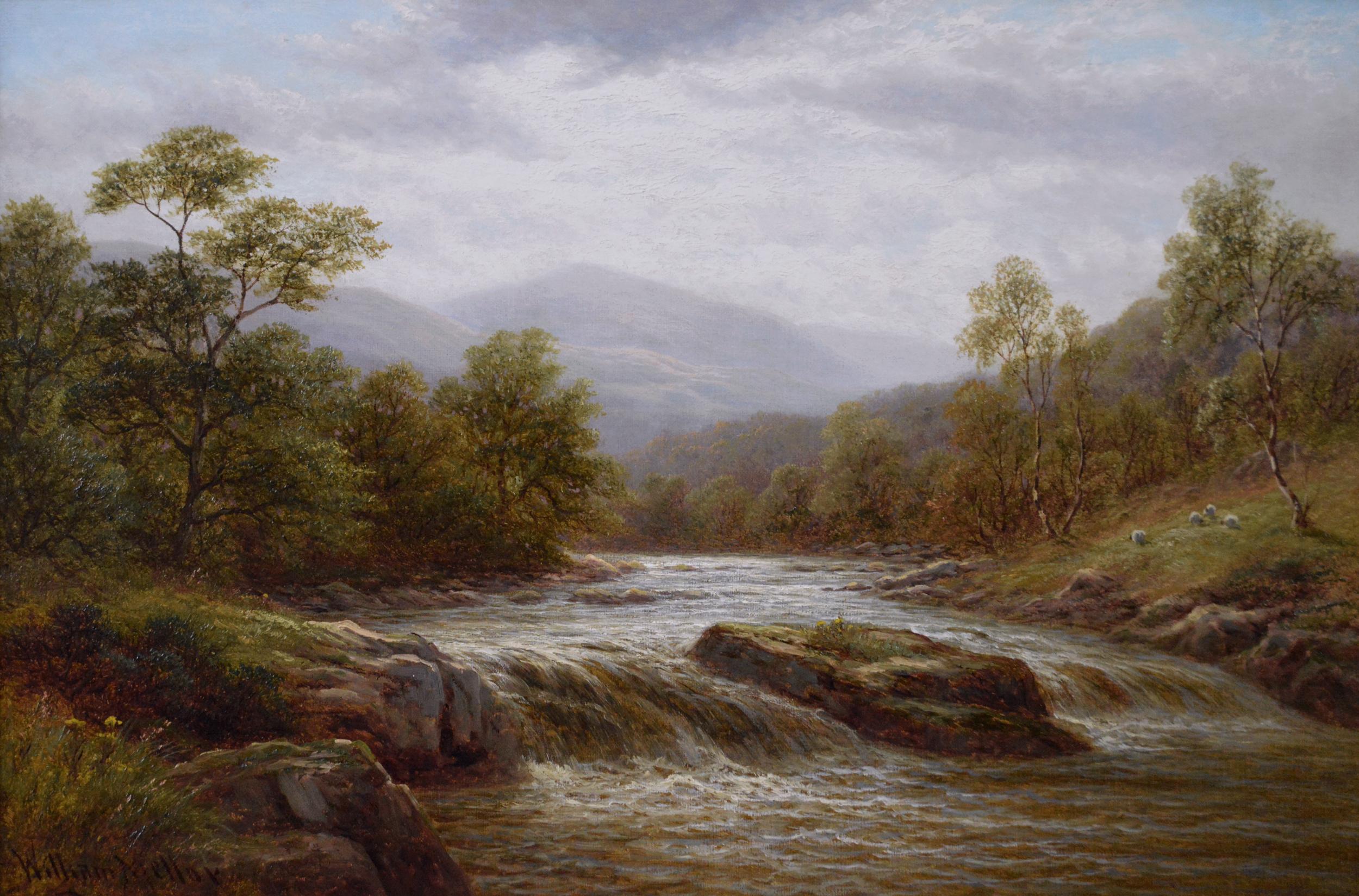 Peinture à l'huile d'un paysage gallois du 19e siècle - Painting de William Mellor