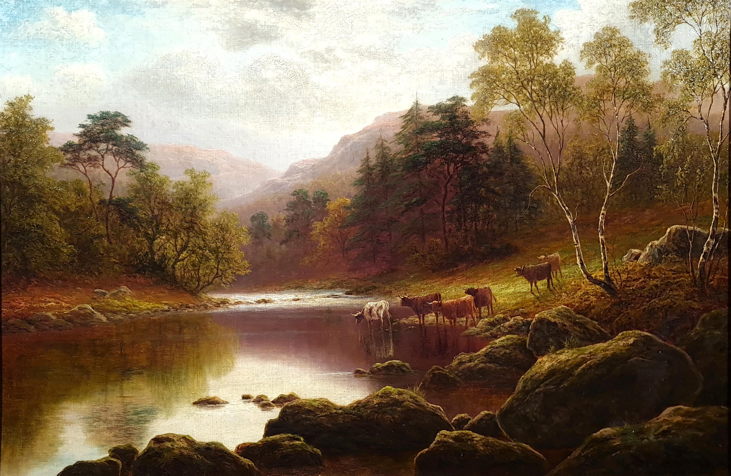 On The Glaslyn, North Wales - Painting by William Mellor