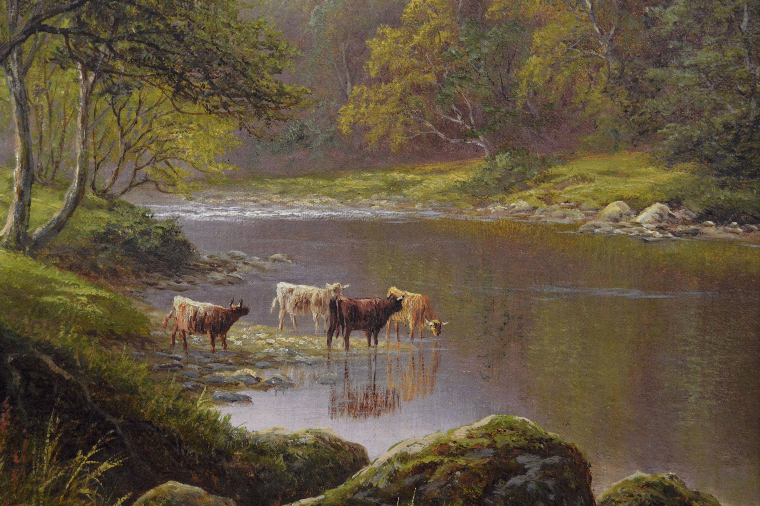 Zwei Ölgemälde mit Landschaftsaufnahmen des Flusses Wharfe aus dem 19. (Viktorianisch), Painting, von William Mellor