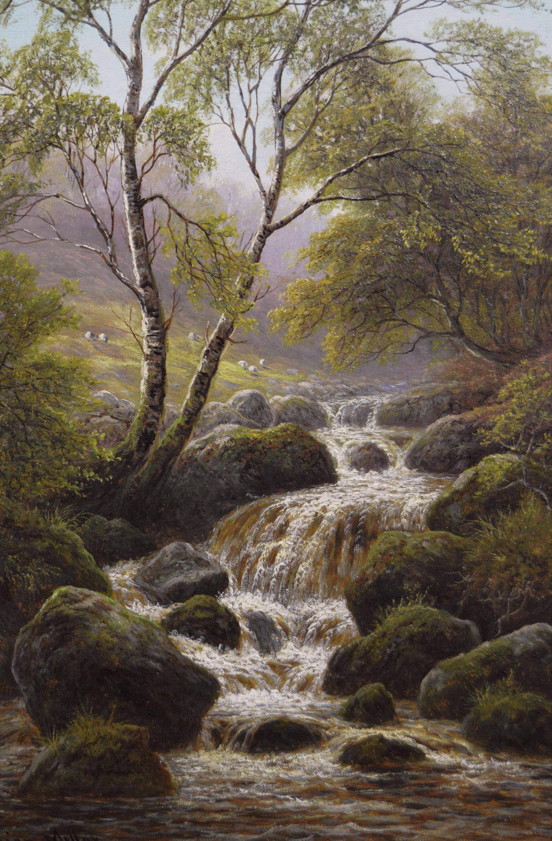 Zwei Ölgemälde mit Landschaftsaufnahmen des Flusses Wharfe aus dem 19. im Angebot 1