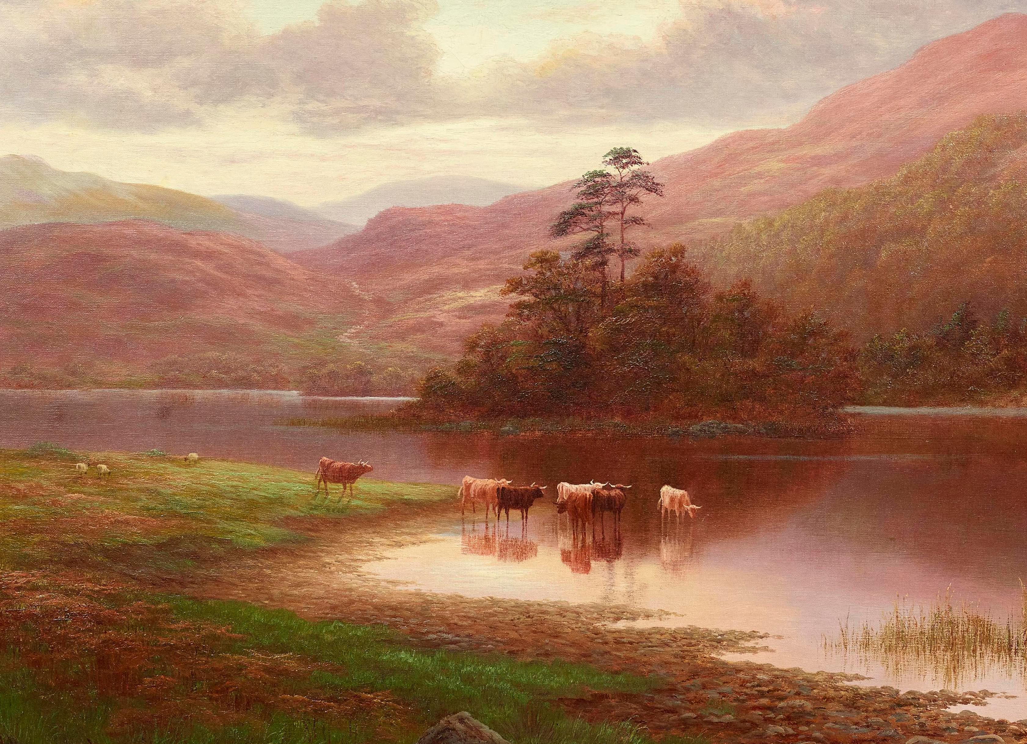 Scottish Landcape Painting 'Rydal Lakes, Westmoreland' by William Mellor 