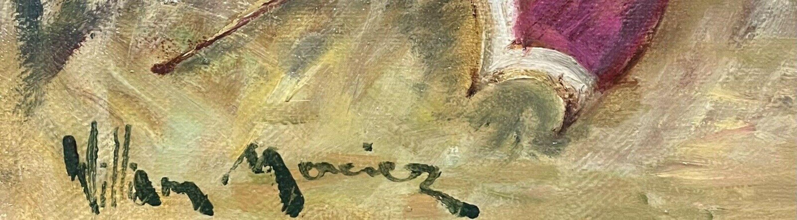 WILLIAM MERCIER (FRENCH 1939) SIGNED IMPRESSIONIST OIL - LADY IN GARDEN HAMMOCK - Impressionist Painting by William Mercier