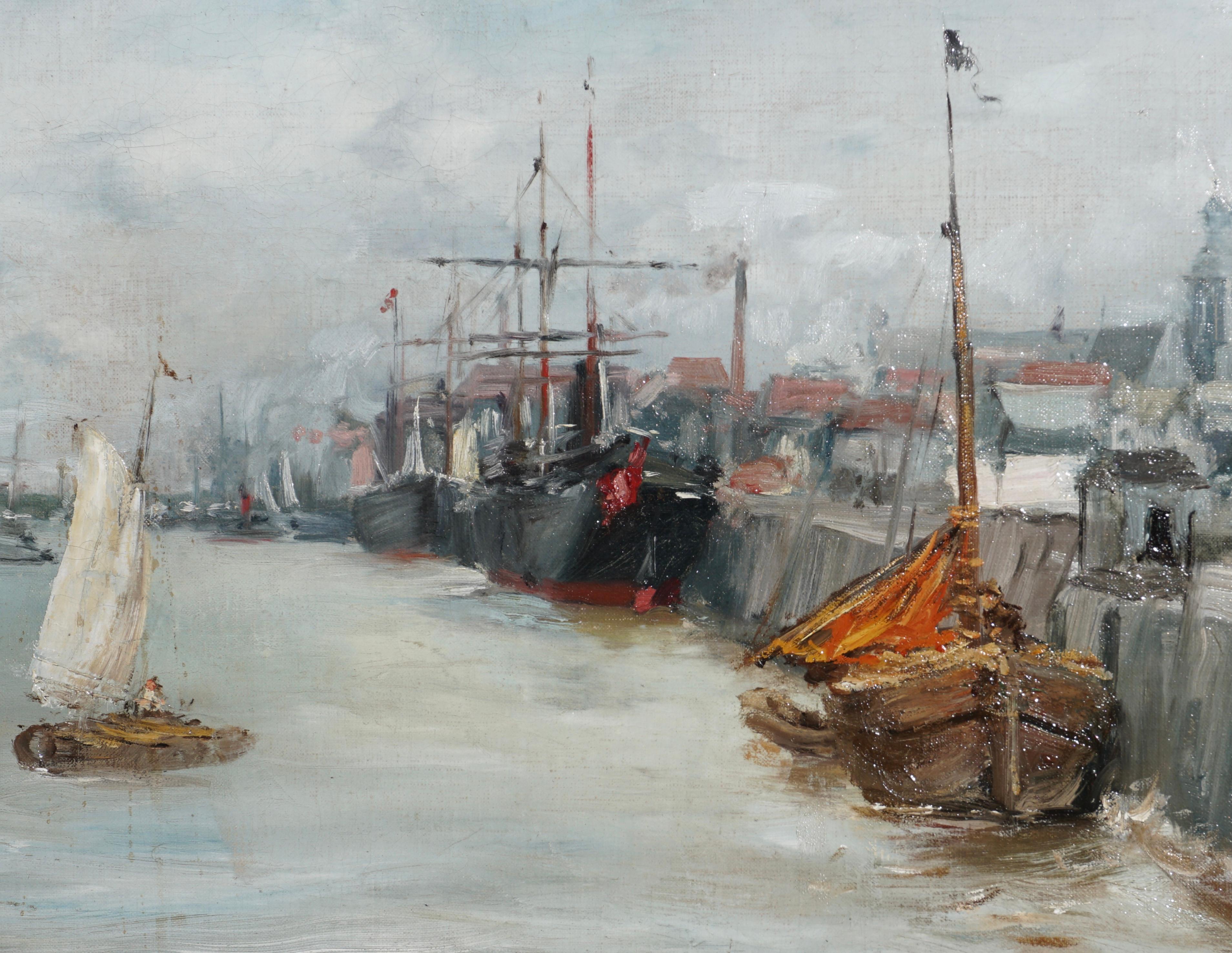 William Merritt Chase “Port Of Antwerp” Oil Painting For Sale 1