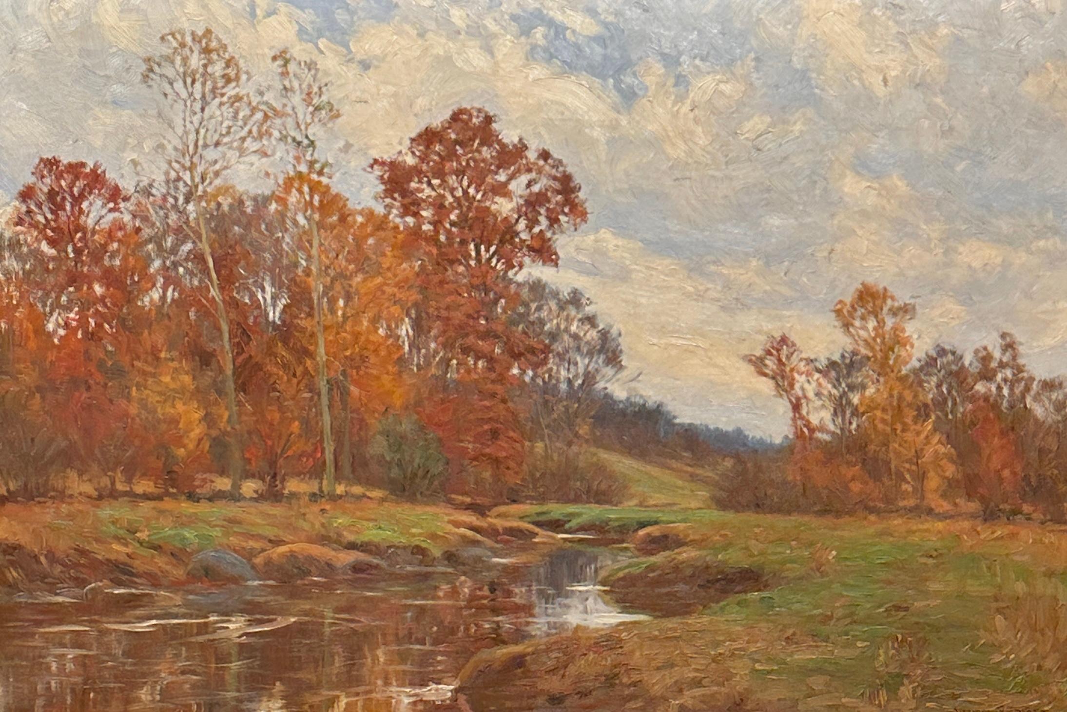 William Merritt Post (1856-1935) fue un pintor paisajista y tonalista estadounidense famoso por sus atmosféricas representaciones de la Nueva Inglaterra rural. Trabajando con un estilo tonal, Post utilizó paletas de colores apagados y suaves