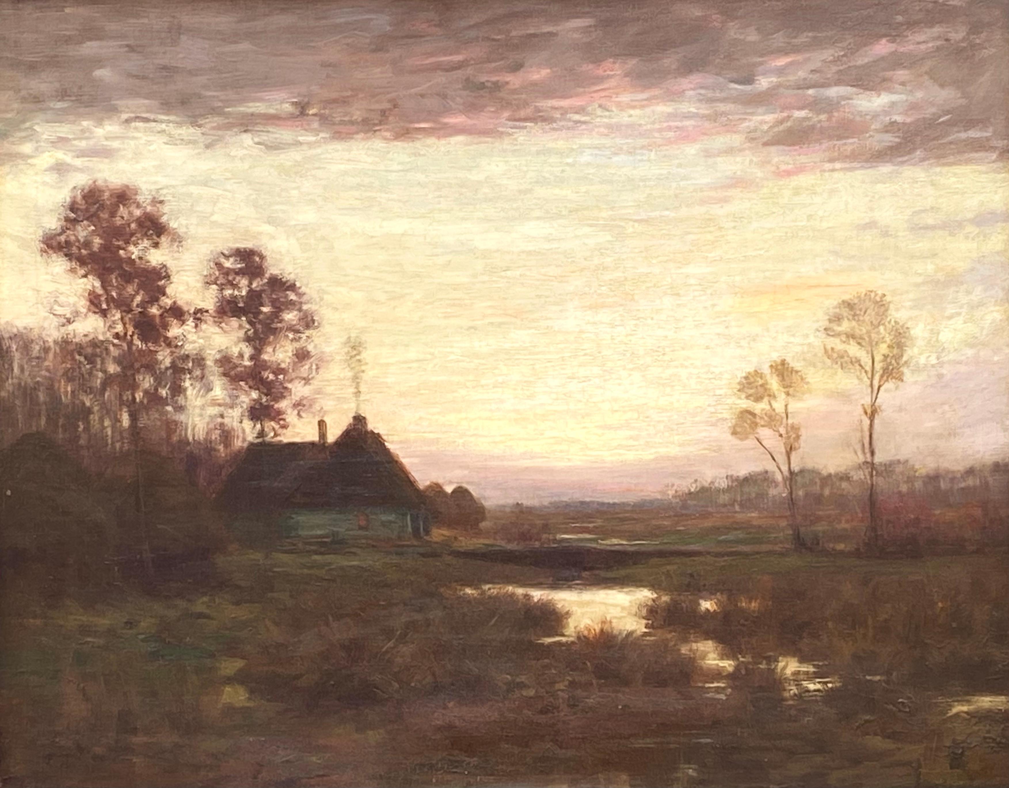 William Merritt Post Landscape Painting - “Country Twilight”