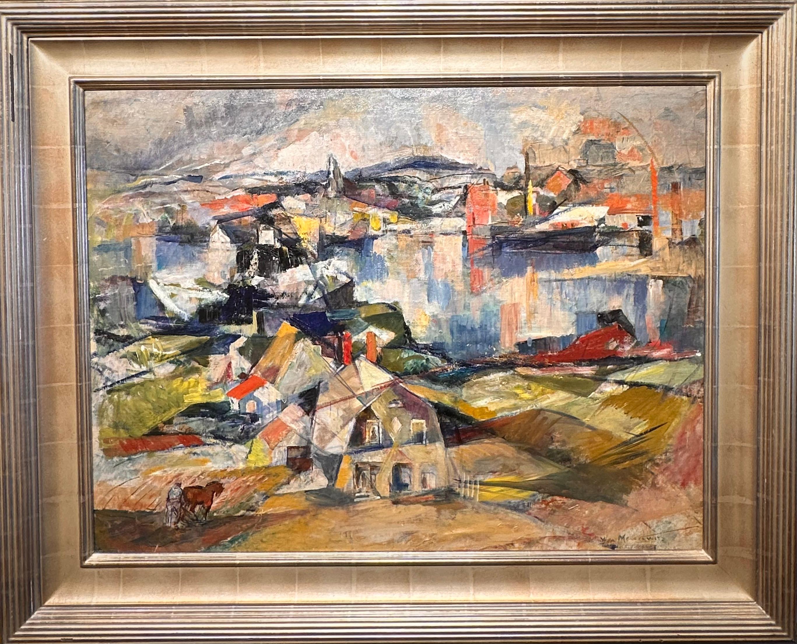 Artiste abstrait résident du Cap Ann, William Meyerowitz, paysage cubiste en vente 1