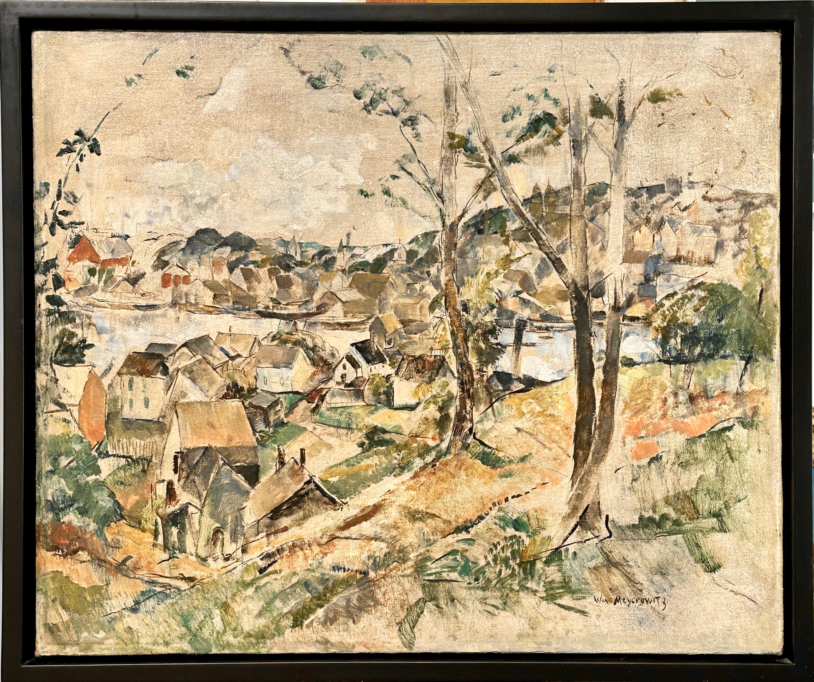 Gloucester, MA, Village Scene, Gloucester Scene, Landscape, Village - Painting by William Meyerowitz