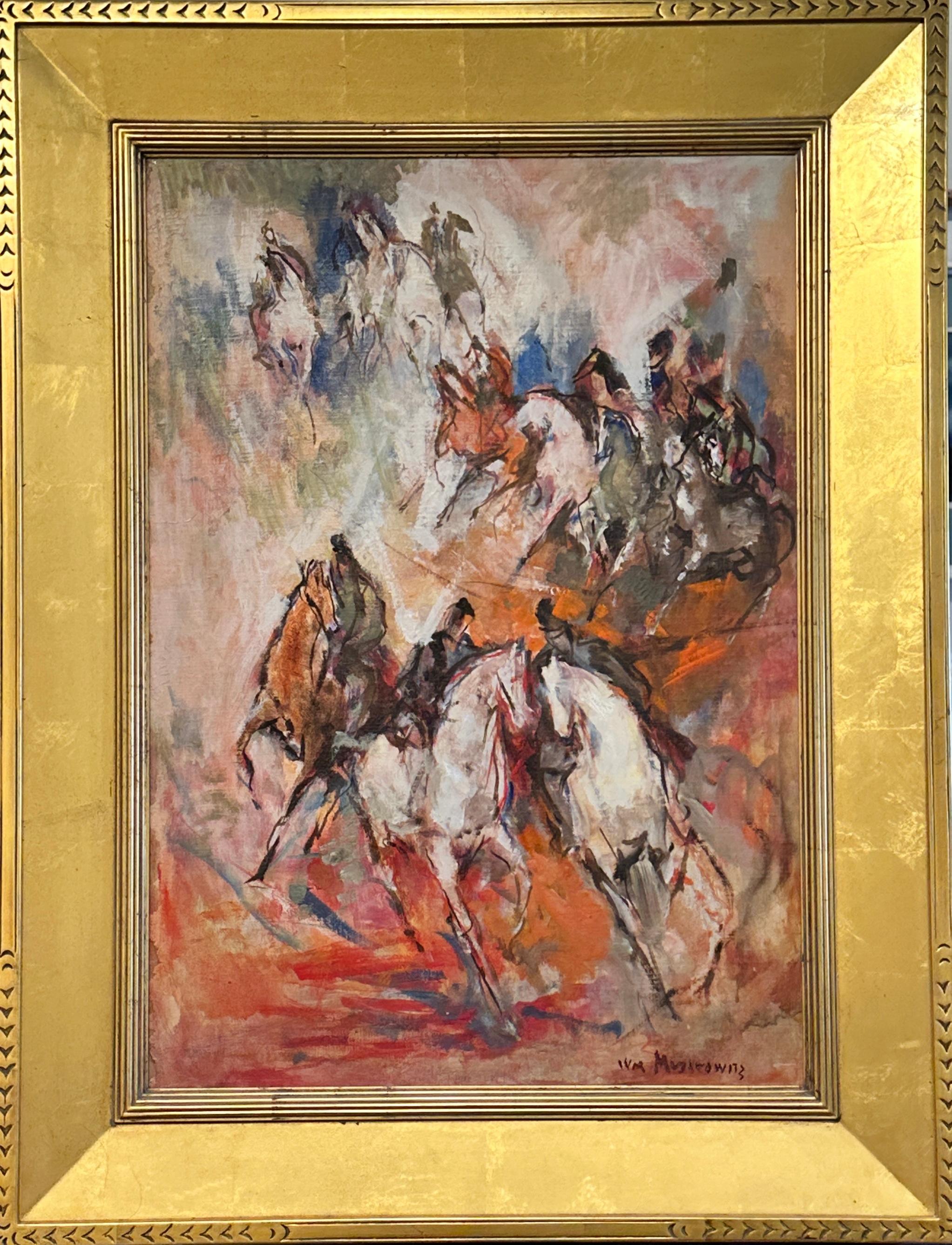 Horses, chevaux colorés, expressionnistes, post-impressionnistes  - Painting de William Meyerowitz