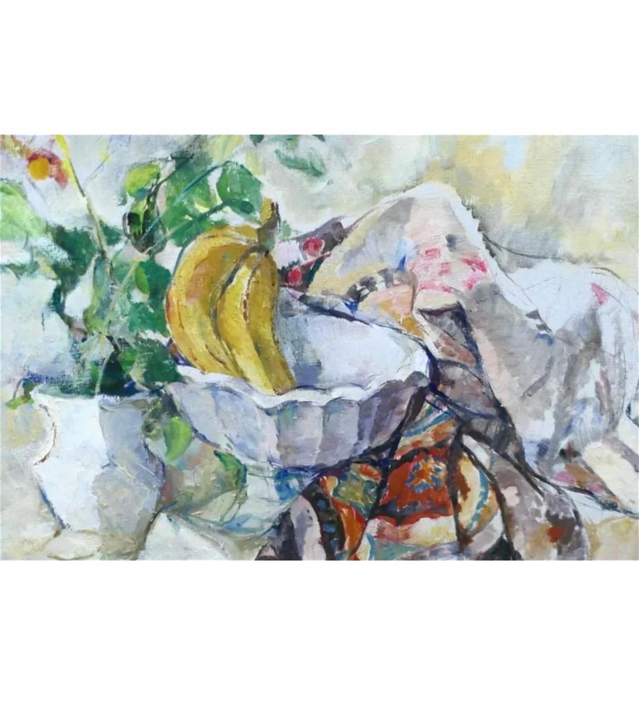 Postimpressionistisches Ölgemälde Stillleben mit Obst, William Meyerowitz, WPA-Kunst im Angebot 1
