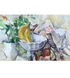 Pintura al óleo postimpresionista Naturaleza muerta con fruta William Meyerowitz WPA Art