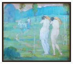 William Meyerowitz Original Oil Painting On Canvas Landscape Signed Portrait Art