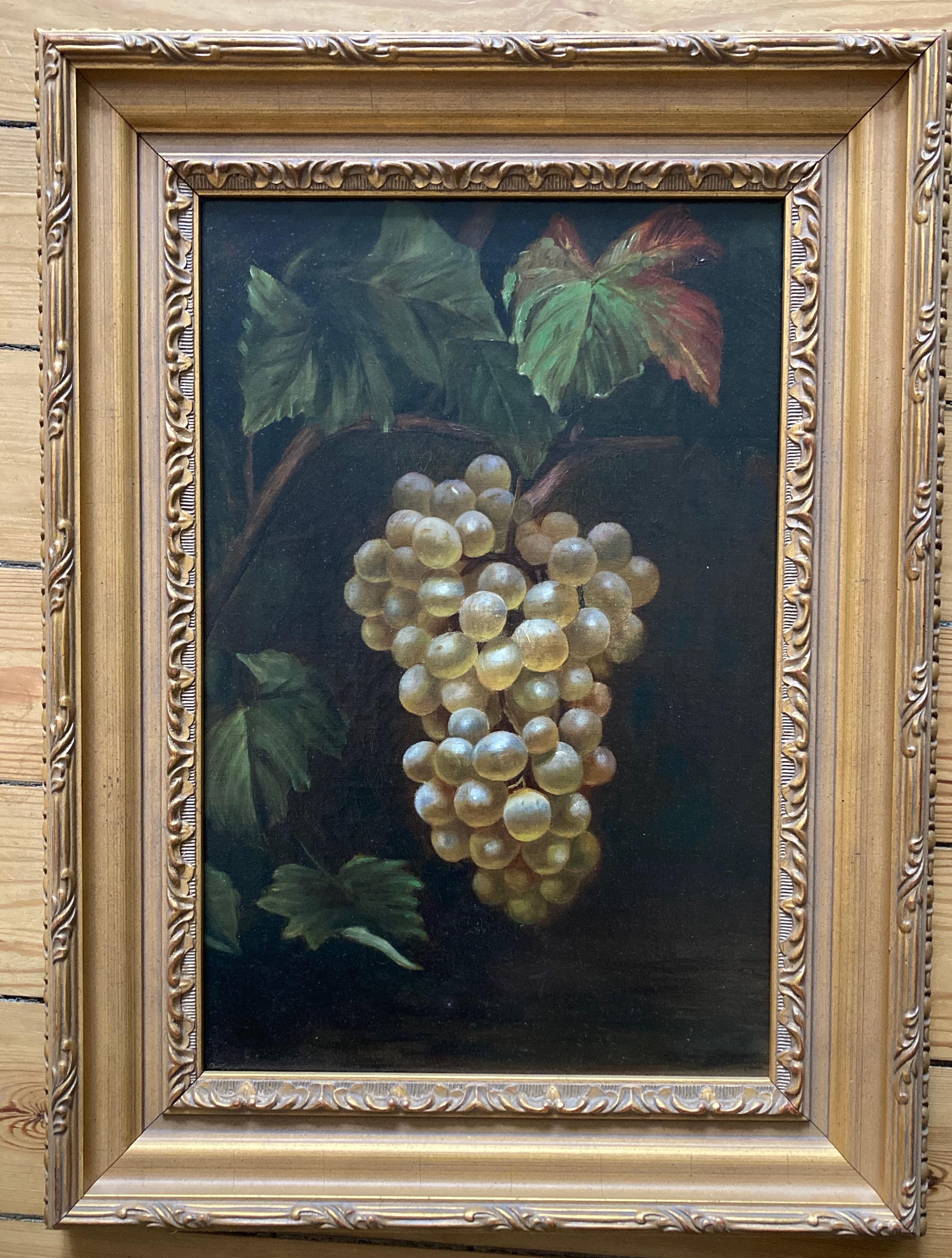 Eine wunderschön gemalte Studie von Weintrauben von einer sehr kompetenten Hand; hervorragende Details des Lichts auf den saftigen Früchten eingefangen. Dieses Modell würde sich sehr gut in einem Esszimmer oder Arbeitszimmer machen.

Kreis von