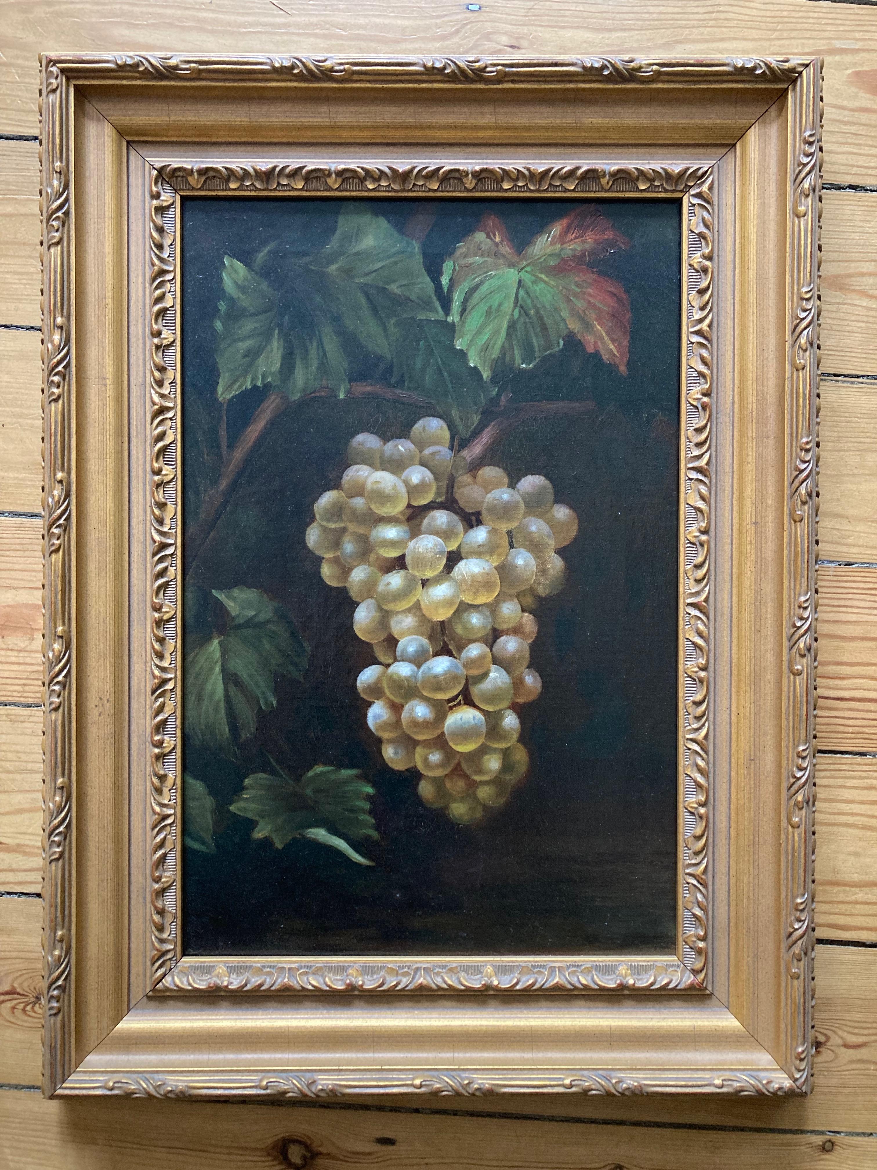 Circle of William Michael Harnet Still life of grapes, Wine making interest - Victorian Painting by William Michael Harnett