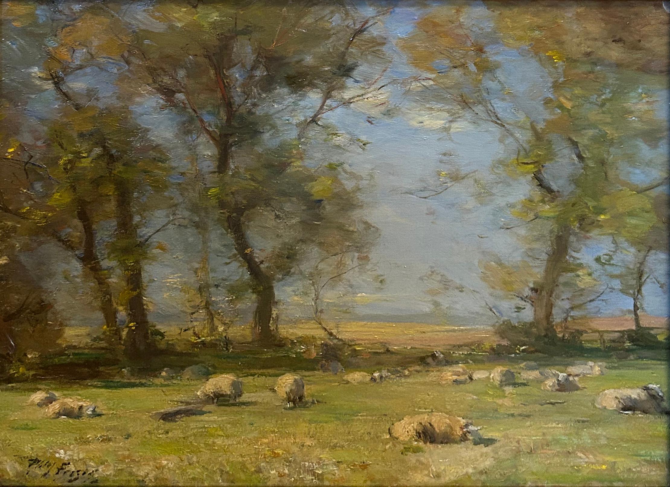 A Summer's Day, impressionist, early 20th century, oil on canvas - Impressionist Painting by William Miller Frazer