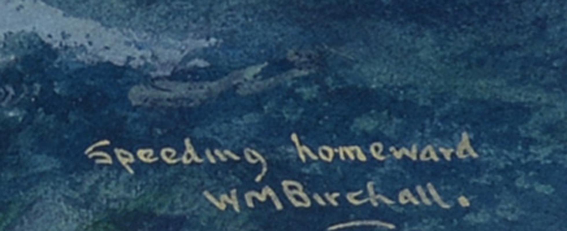 En route vers la maison, paysage marin, navire, océan, nautique, marine, aquarelle en vente 1