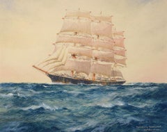 Speeding Homeward, Seascape, Ship, Ocean, Nautical, Marine, Watercolor