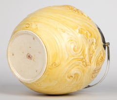 William Moorcoft for James MacIntyre Fish Pattern Silver Mounted Biscuit Jar