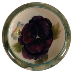 William MOORCROFT footed dish/bowl decorated with Pansies.
