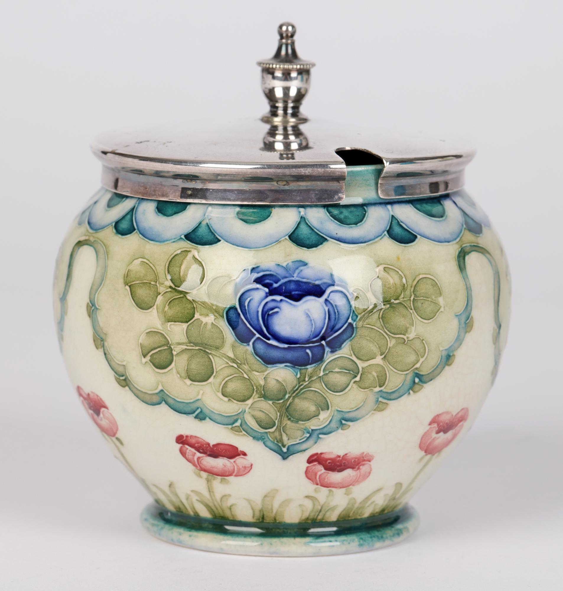 Glazed William Moorcroft for James MacIntyre Florian Ware Poppy Pattern Preserve Pot