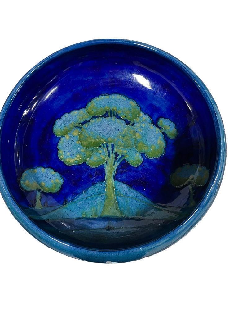 Glazed William Moorcroft for Moorcroft Pottery ‘MOONLIT BLUE’ large BOWL, circa 1925 For Sale