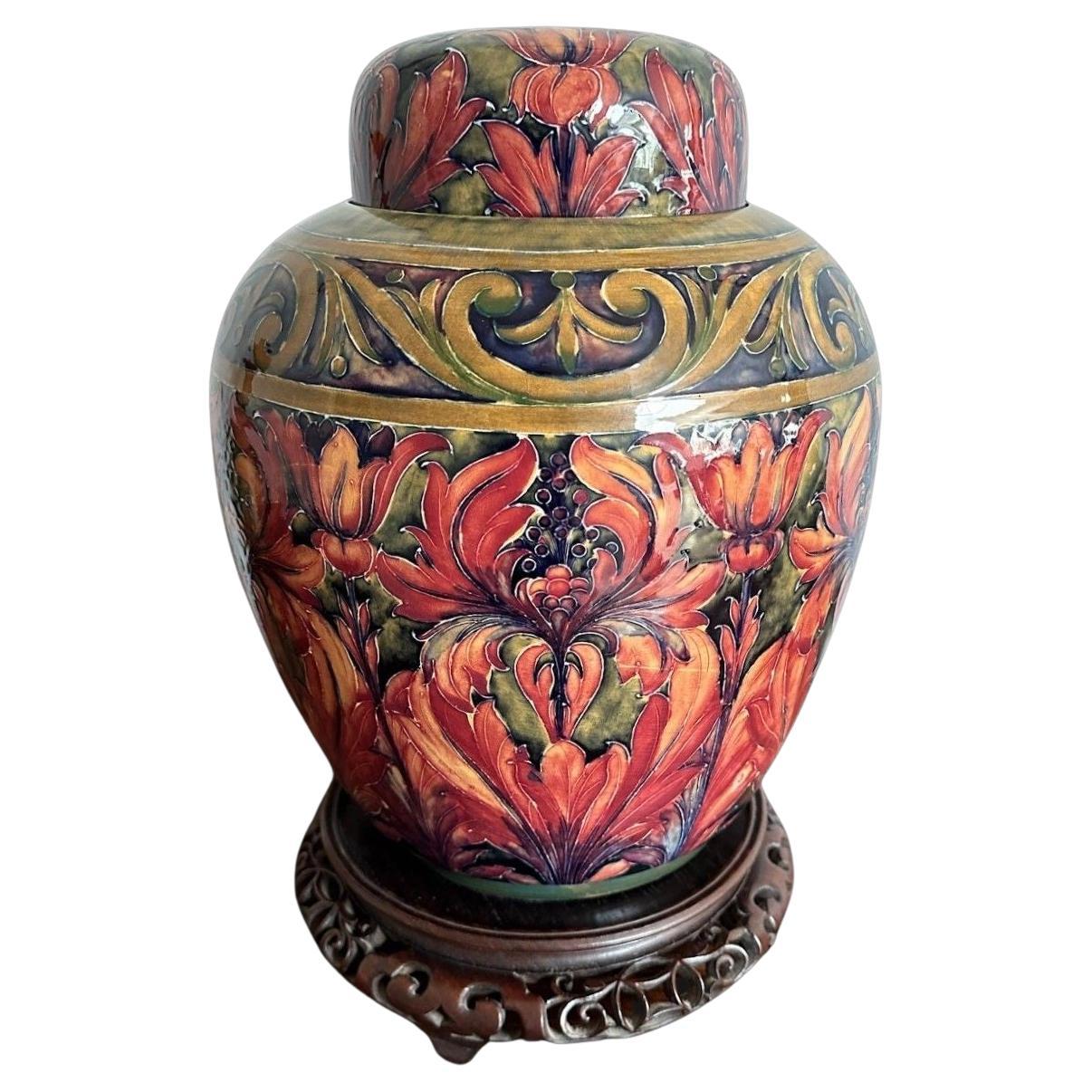 William Moorcroft Ginger Jar Lamp Base For Sale