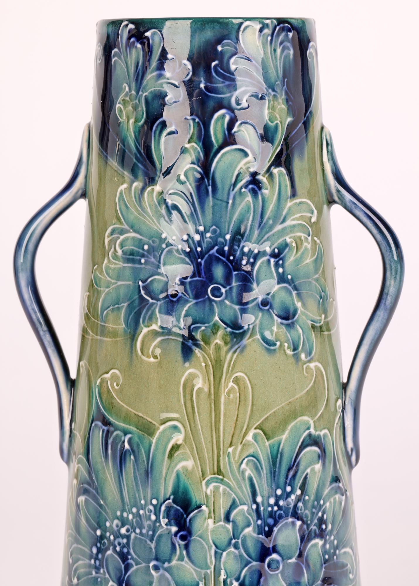 William Moorcroft James MacIntyre Blue Cornflower Twin Handled Vase 1898 4