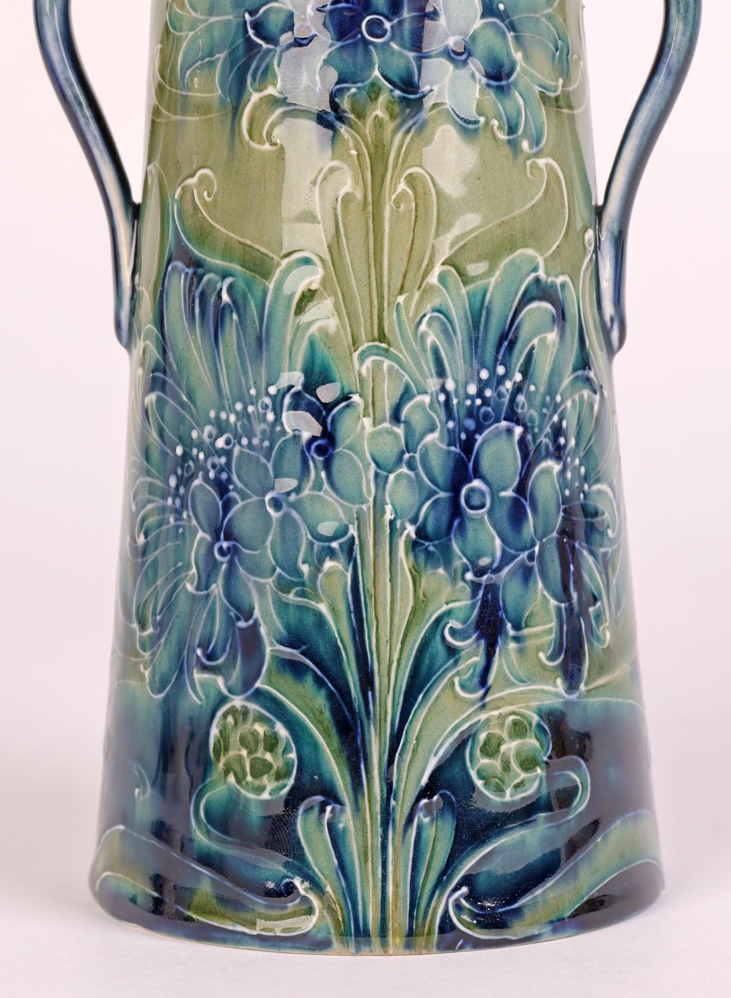 William Moorcroft James MacIntyre Blue Cornflower Twin Handled Vase 1898 8