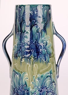 William Moorcroft James MacIntyre Blue Cornflower Twin Handled Vase 1898