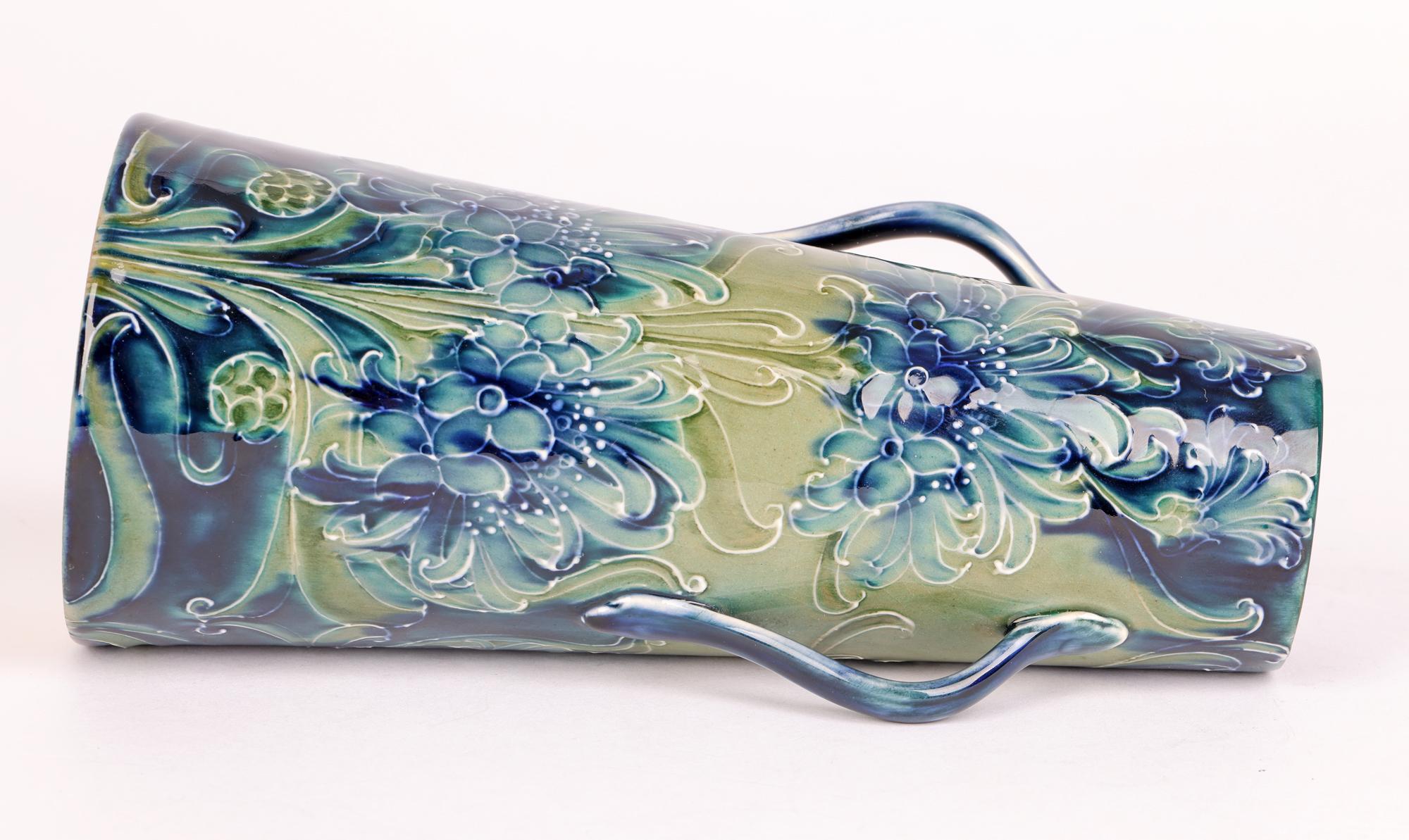 Ceramic William Moorcroft James MacIntyre Blue Cornflower Twin Handled Vase 1898